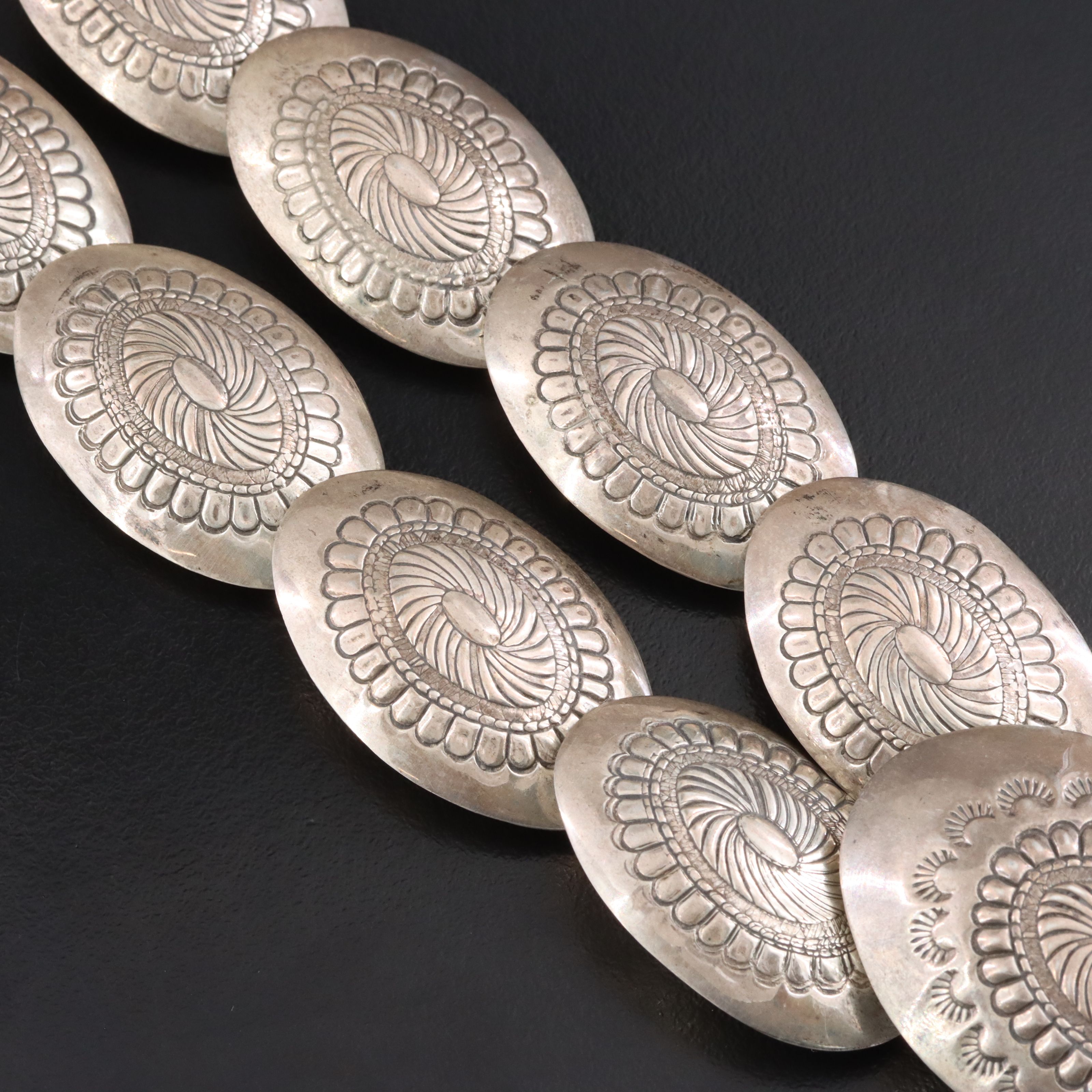 Southwestern Sterling Concho Necklace