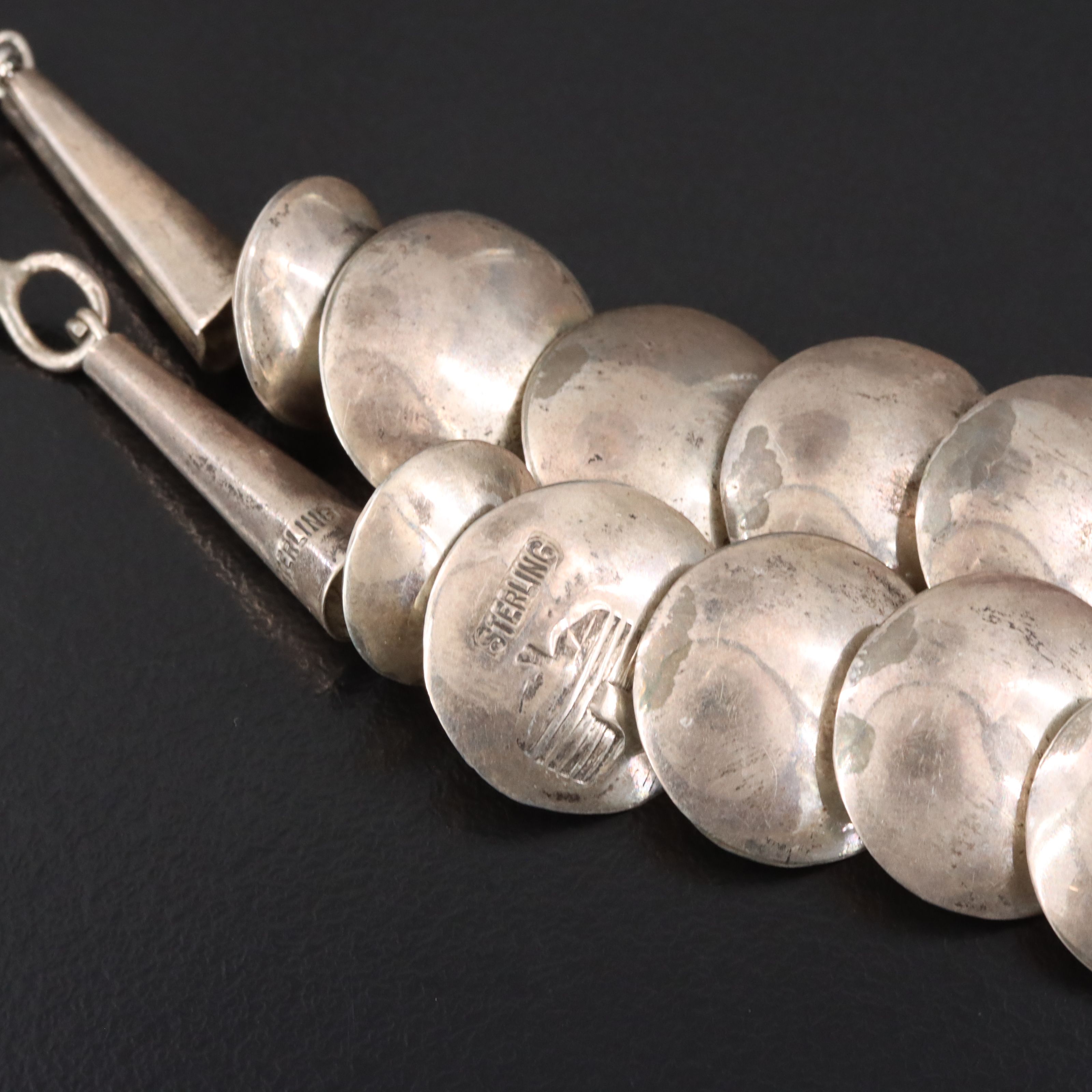 Southwestern Sterling Concho Necklace