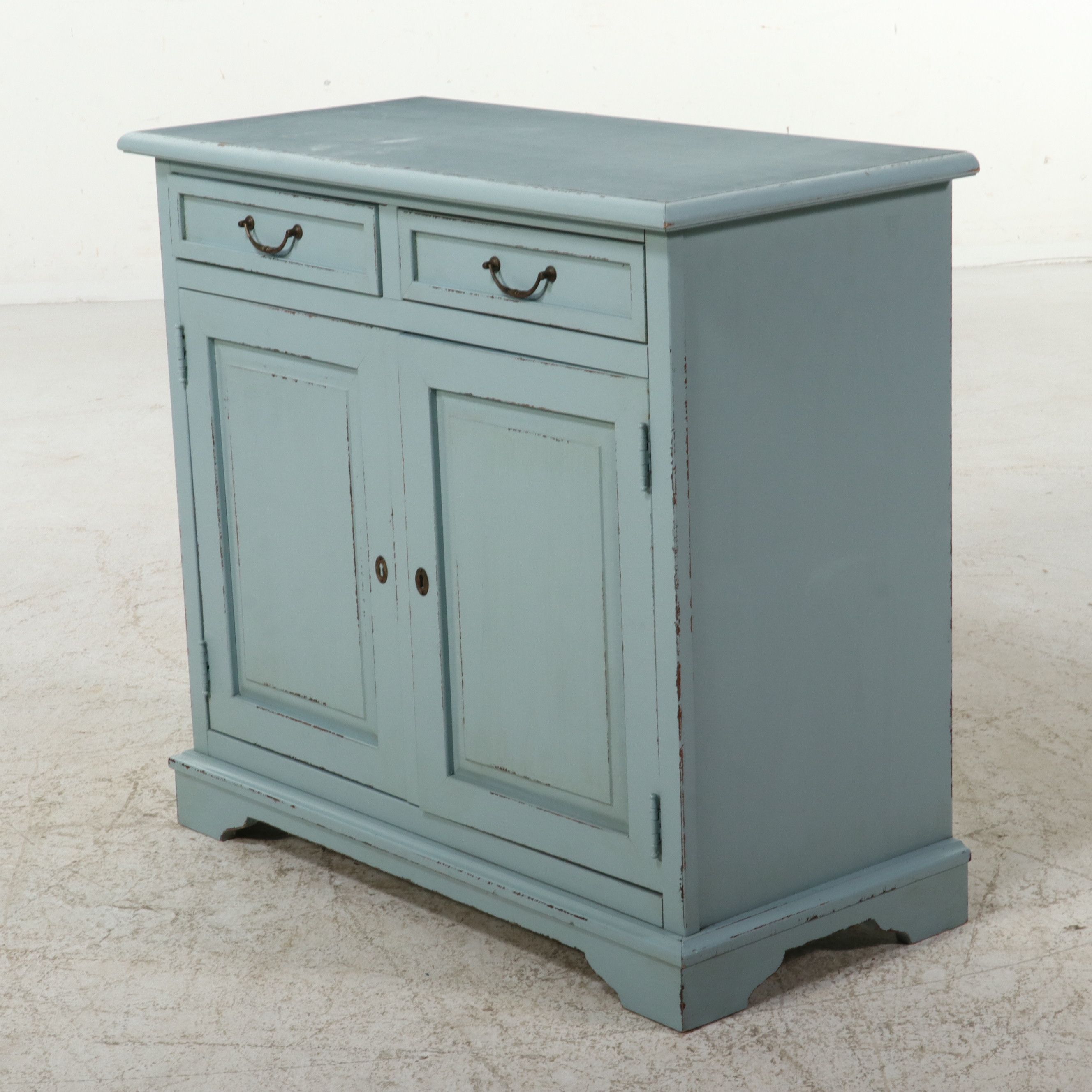 Distressed Painted Wood Commode Chest, Late 20th/ Early 21st Century