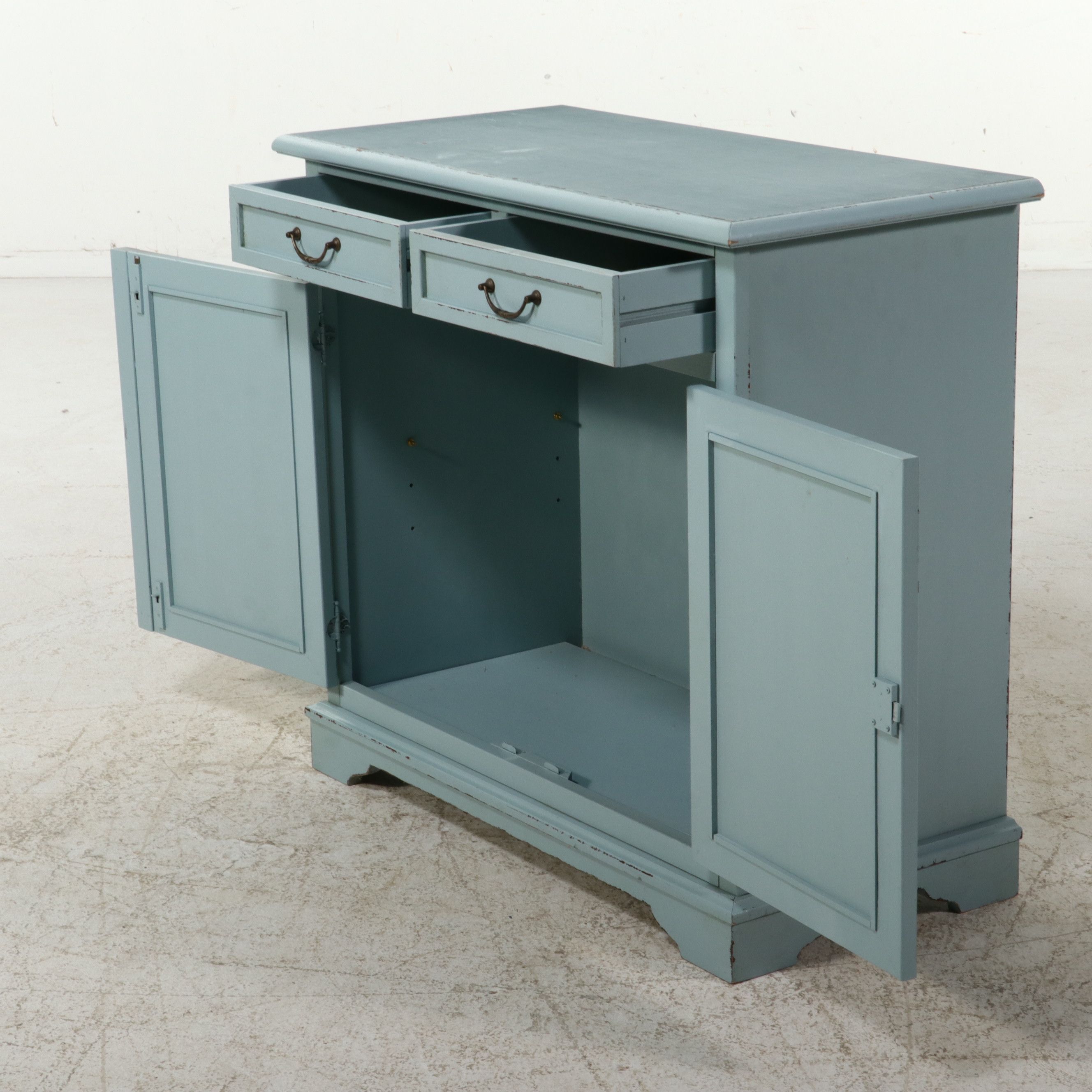 Distressed Painted Wood Commode Chest, Late 20th/ Early 21st Century