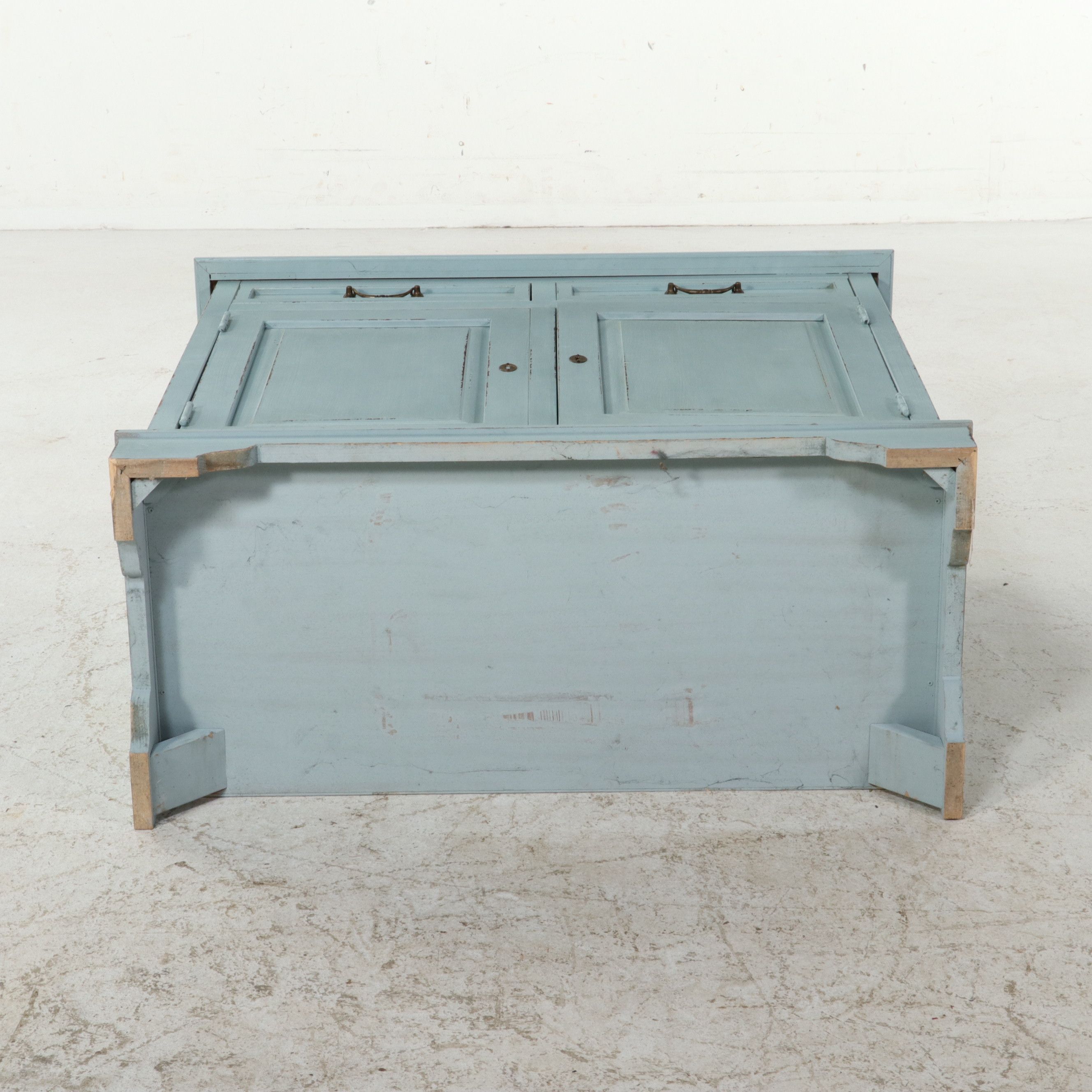 Distressed Painted Wood Commode Chest, Late 20th/ Early 21st Century