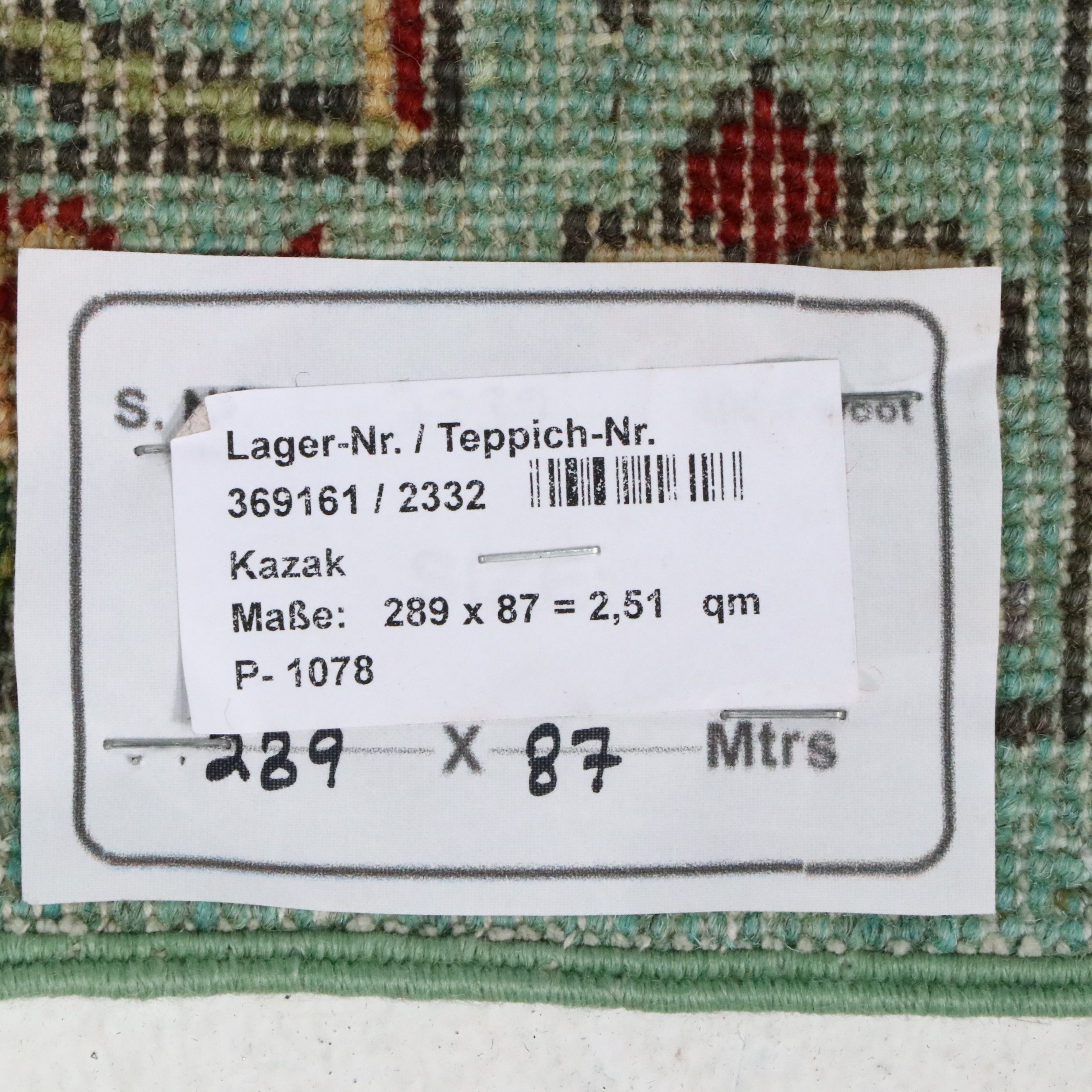 2'11 x 9'7 Hand-Knotted Afghan Kazak Carpet Runner