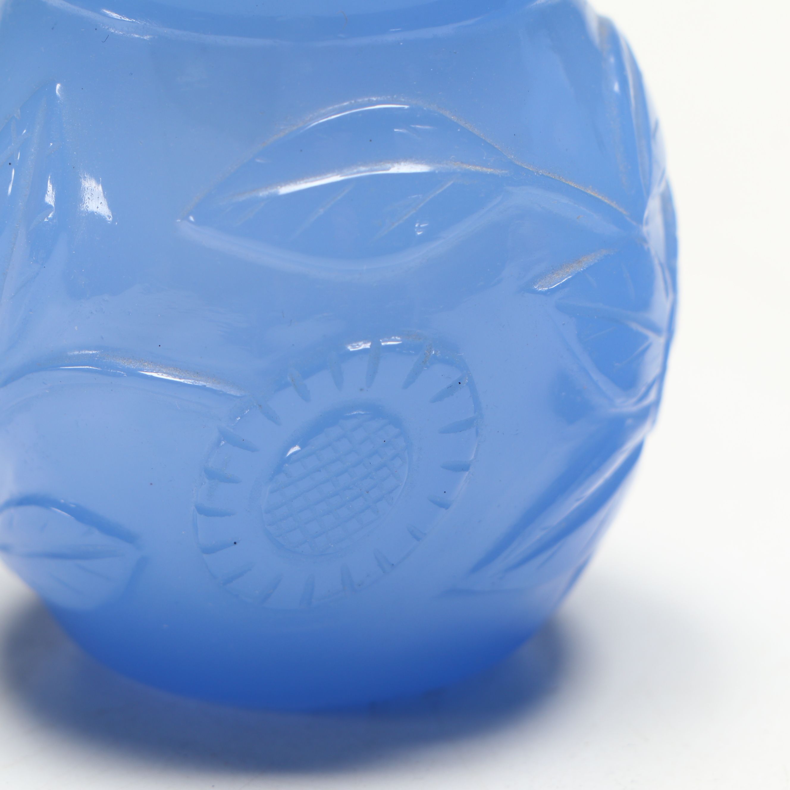 Chinese Periwinkle Glass Lidded Jar Pair