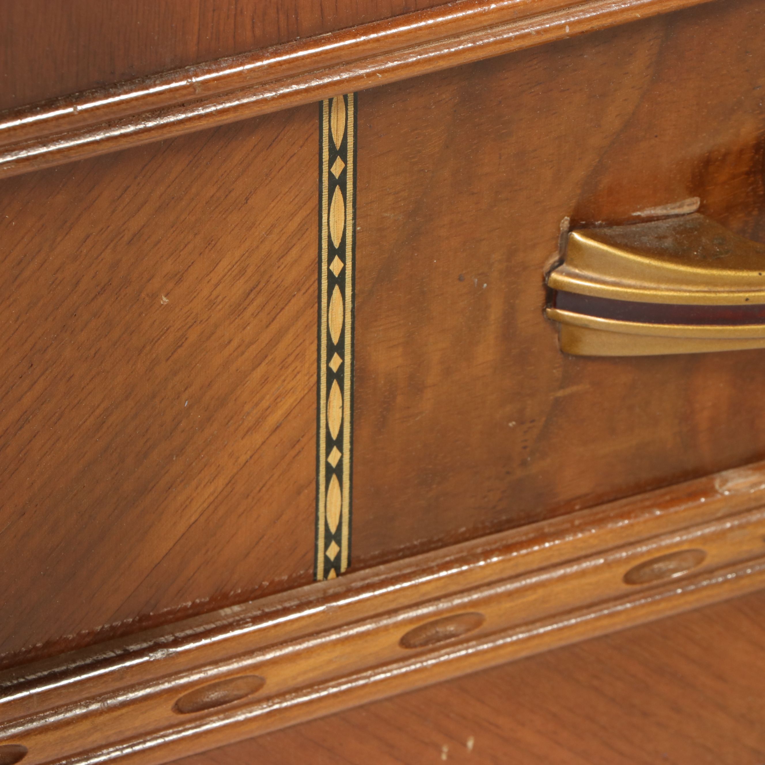 Art Deco Walnut Waterfall Vanity, Early 20th Century