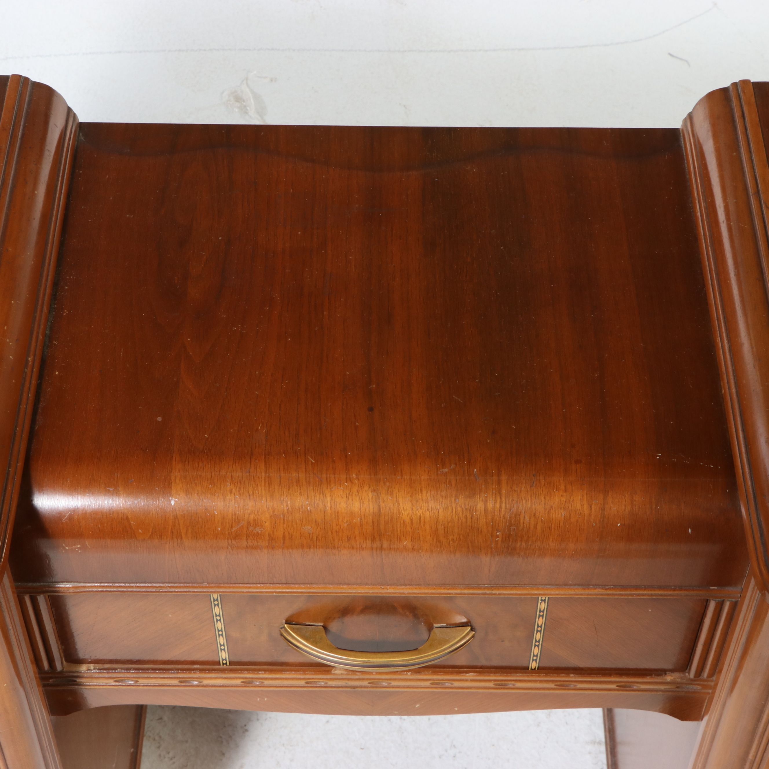 Art Deco Walnut Waterfall Vanity, Early 20th Century
