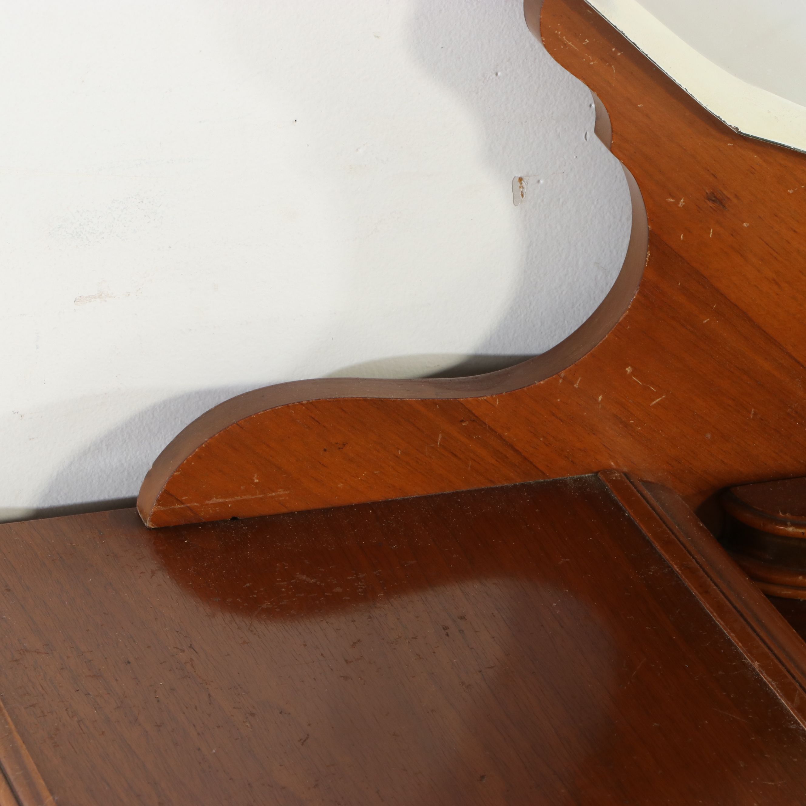 Art Deco Walnut Waterfall Vanity, Early 20th Century