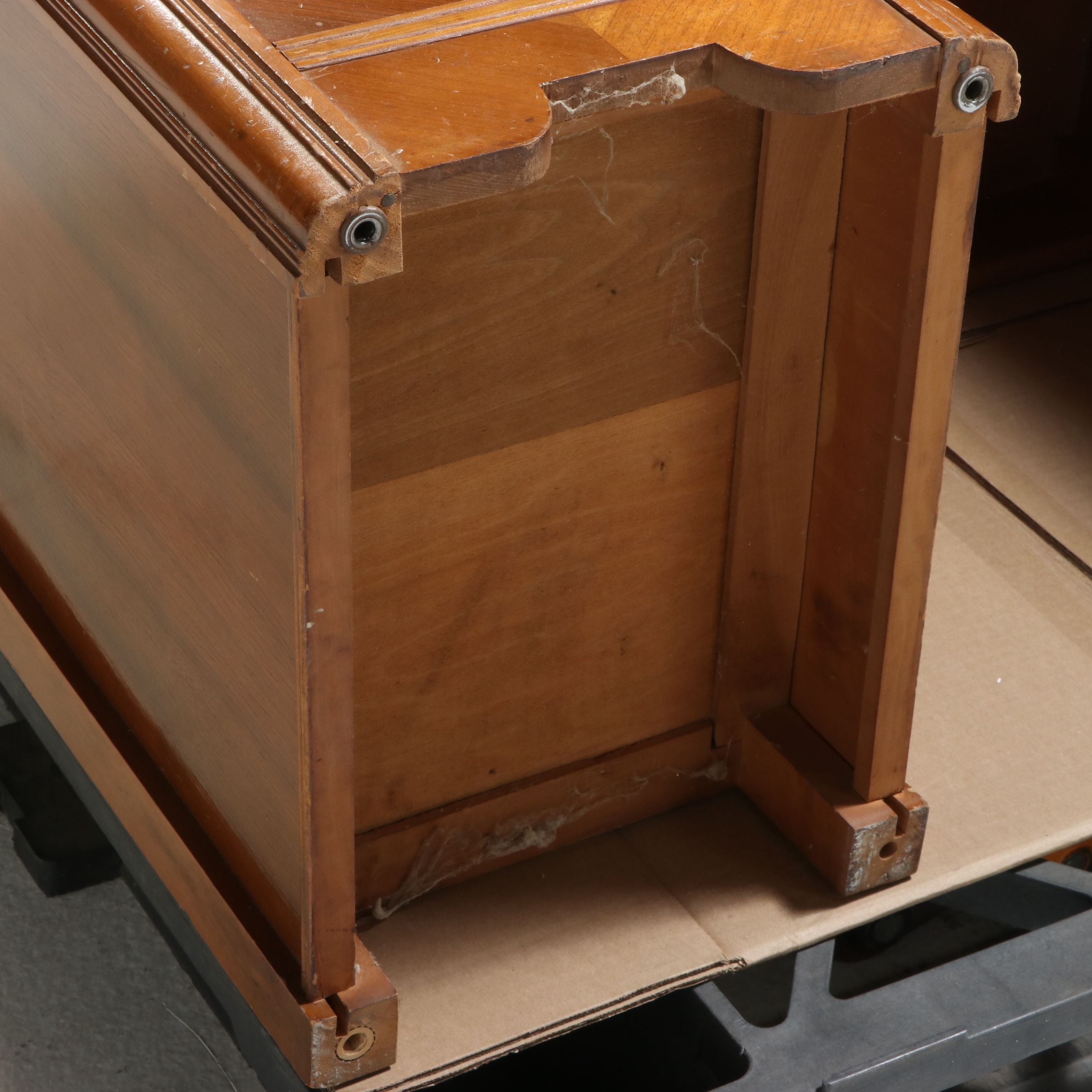 Art Deco Walnut Waterfall Vanity, Early 20th Century