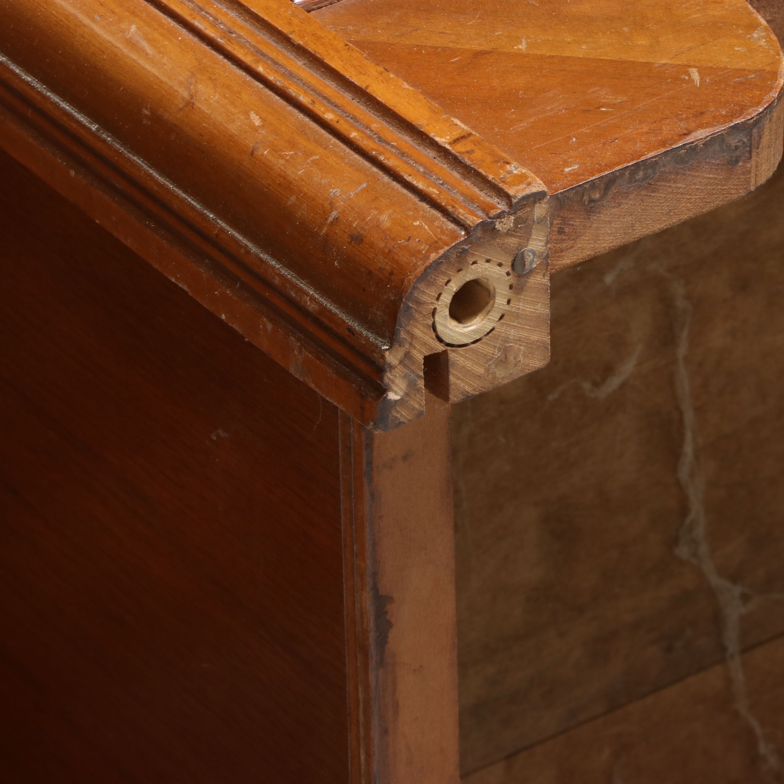Art Deco Walnut Waterfall Vanity, Early 20th Century