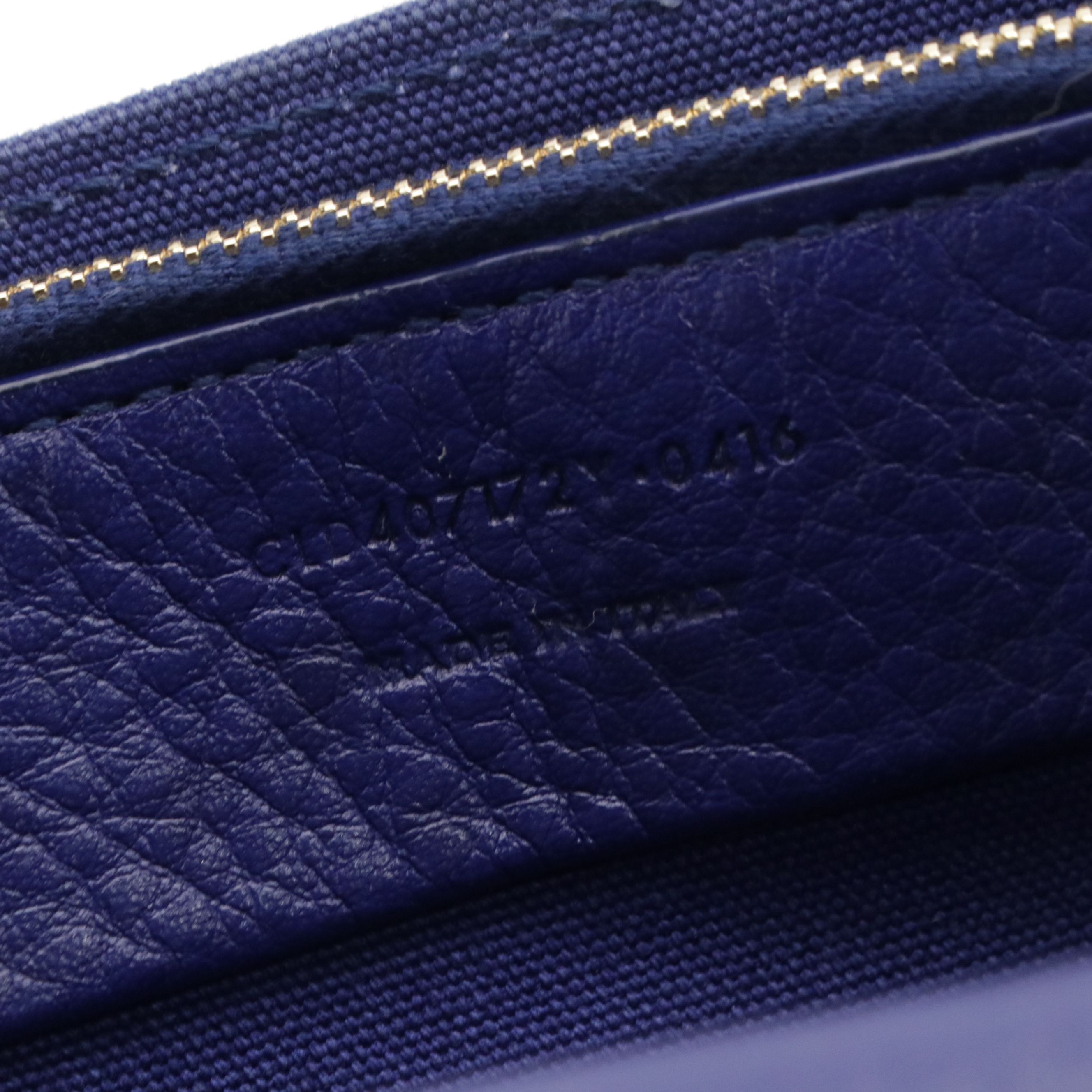 Saint Laurent Muse Top Handle Two-Way Bag in Blue Grained Calfskin Leather