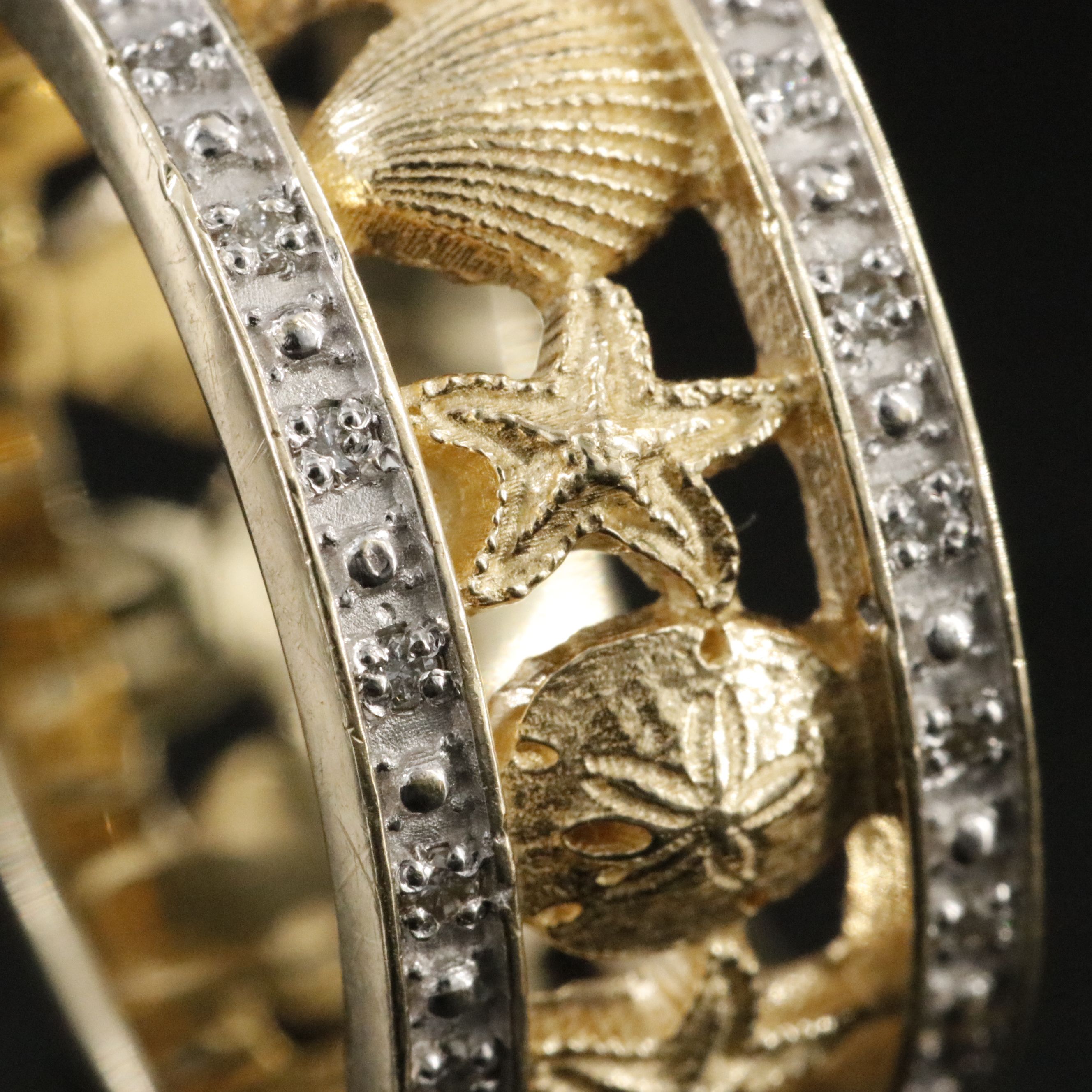 14K 0.23 CTW Diamond Seashell Eternity Band