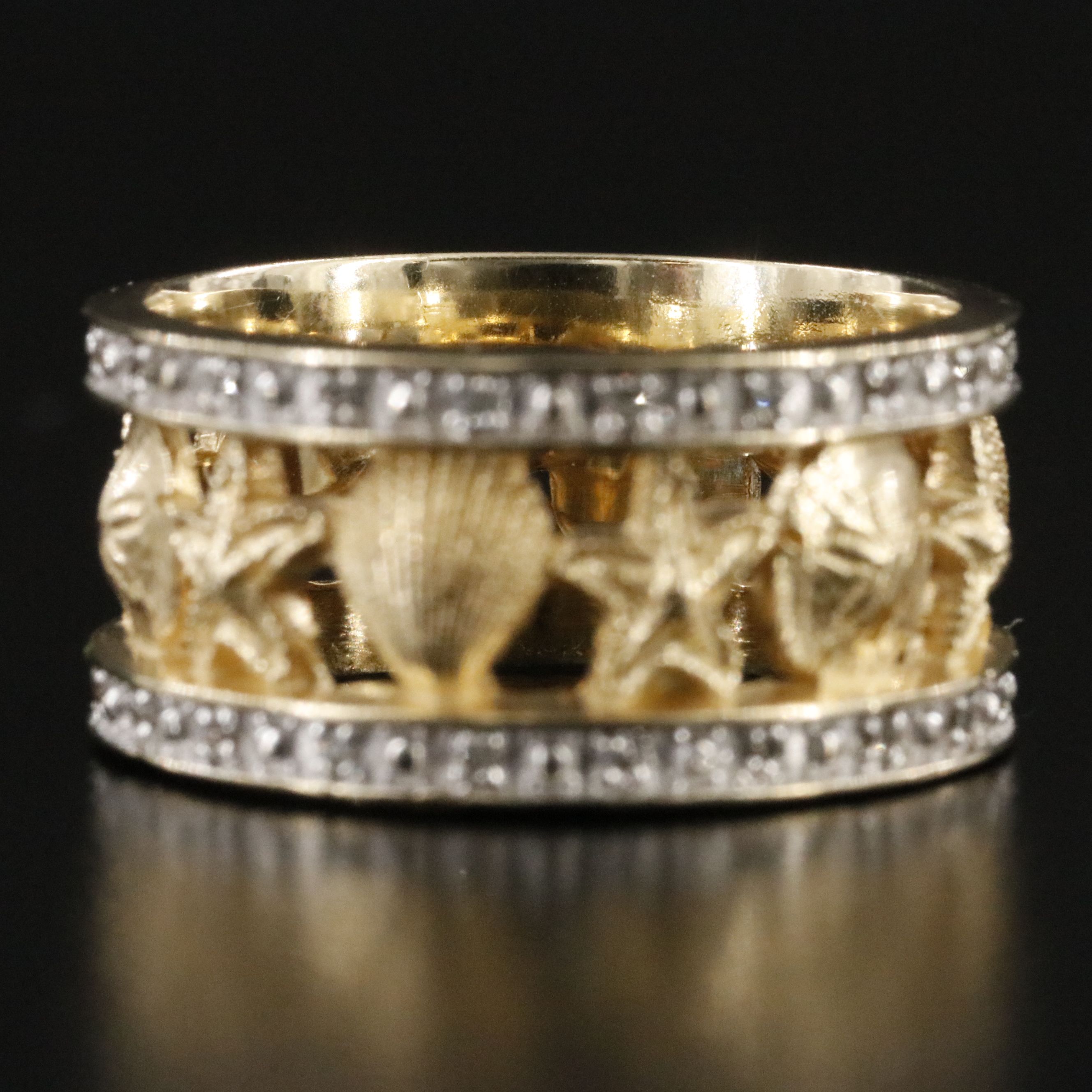 14K 0.23 CTW Diamond Seashell Eternity Band