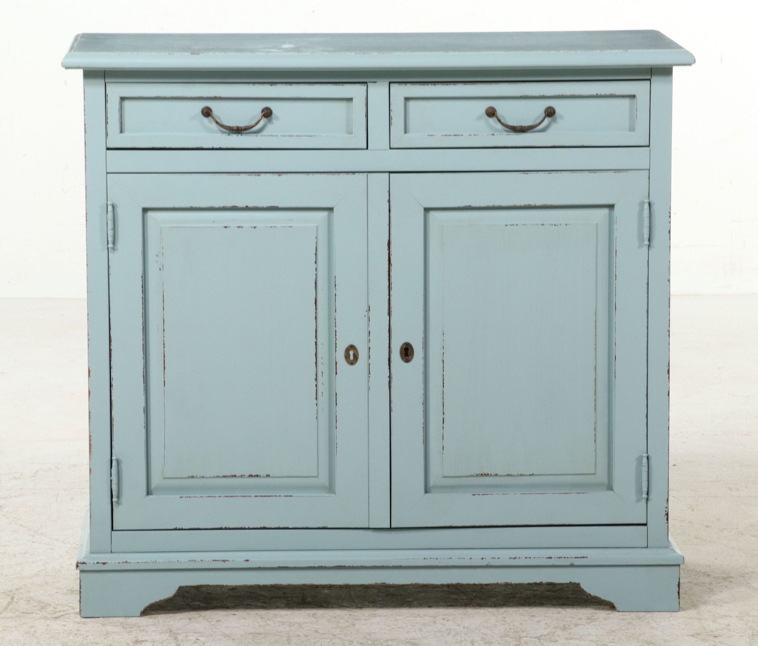 Distressed Painted Wood Commode Chest, Late 20th/ Early 21st Century