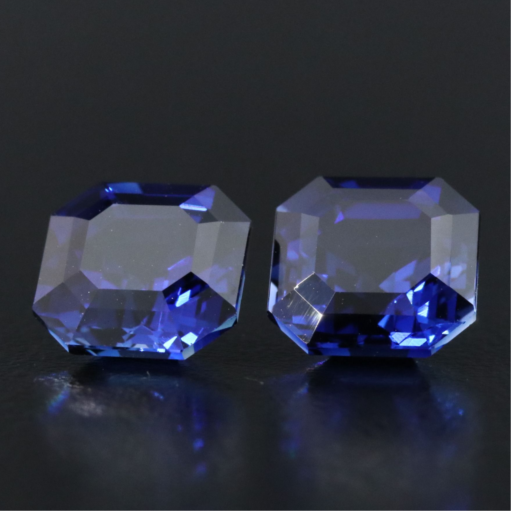 Loose 8.12 CTW Matched Pair Lab Grown Sapphires