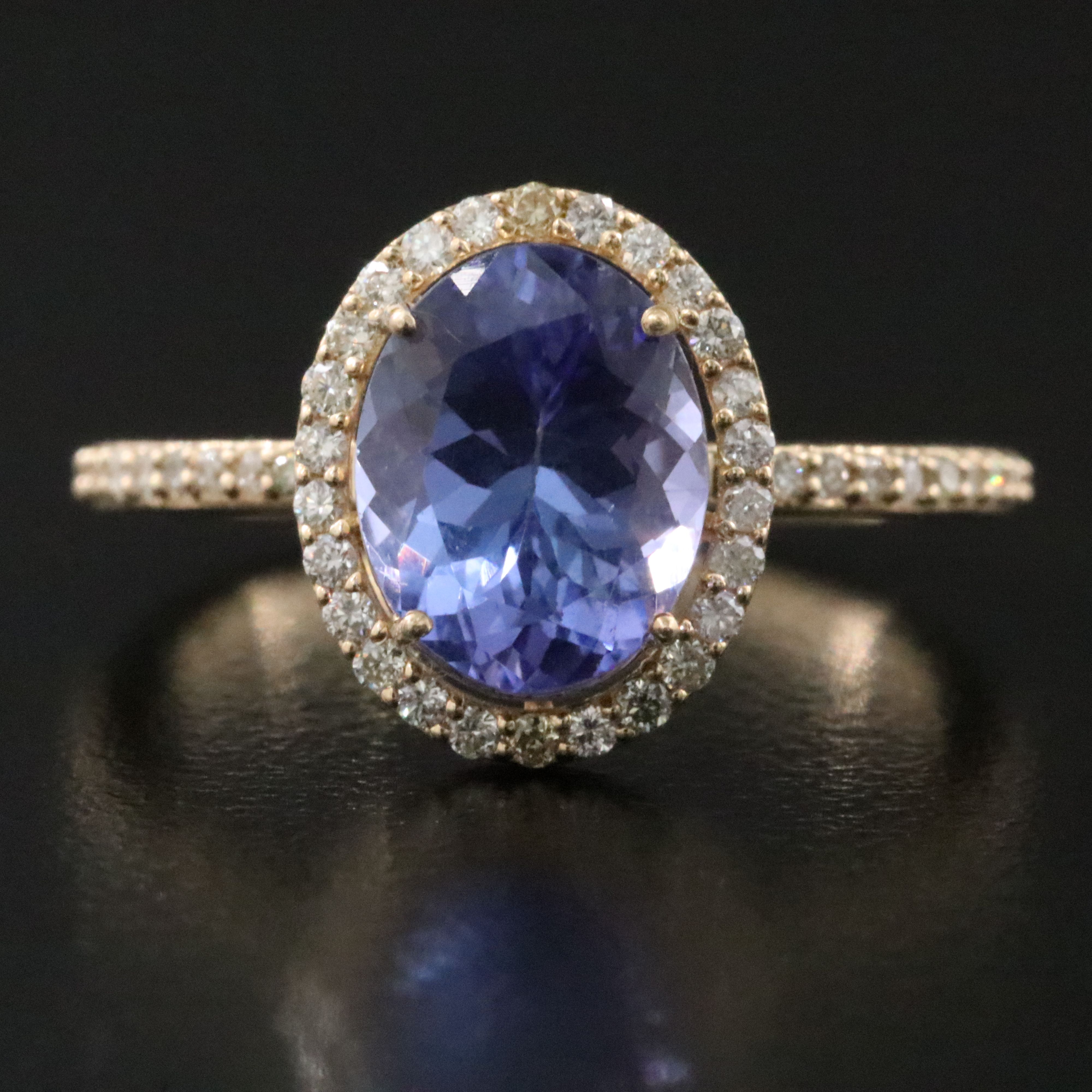 14K 2.14 CTW Tanzanite and Diamond Ring