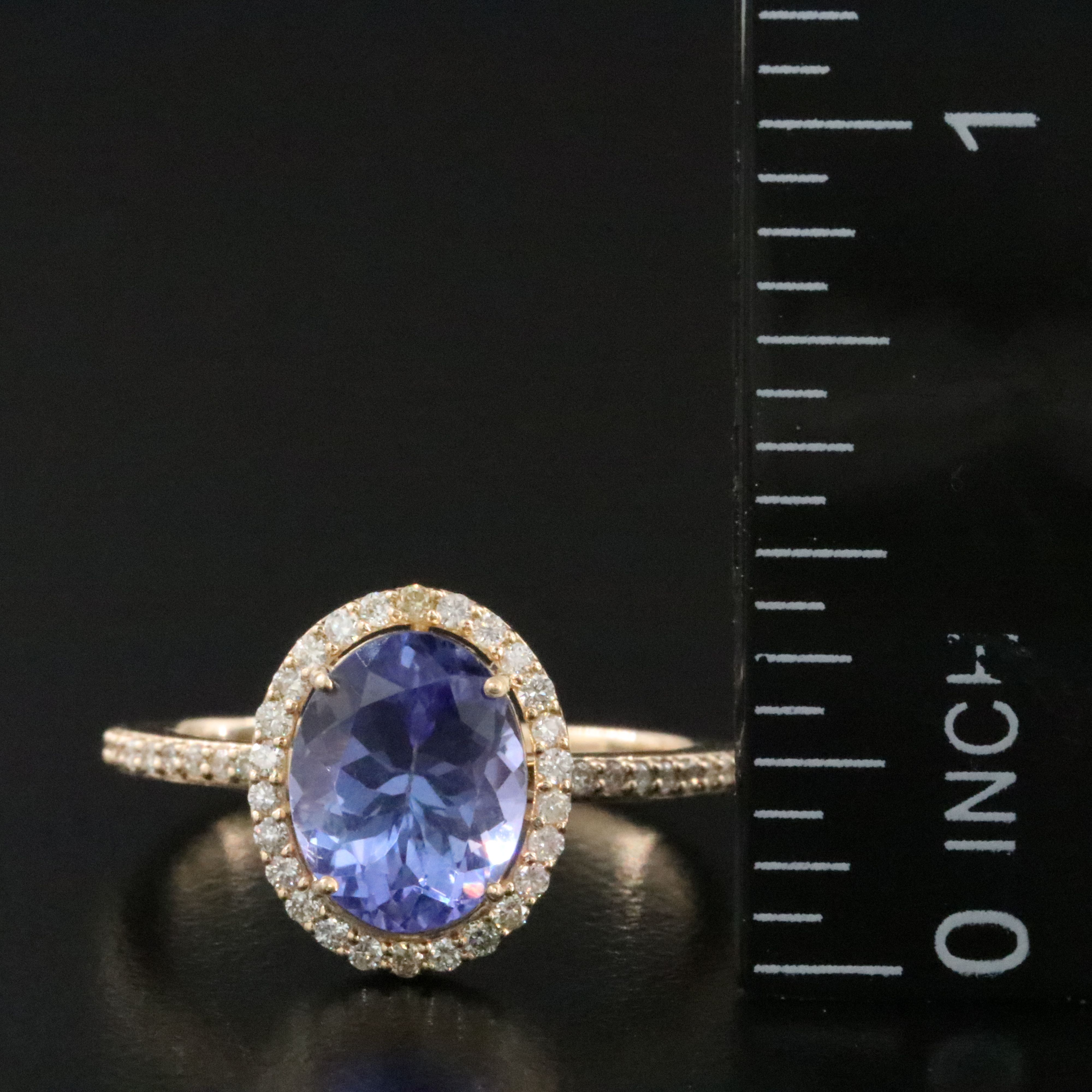 14K 2.14 CTW Tanzanite and Diamond Ring