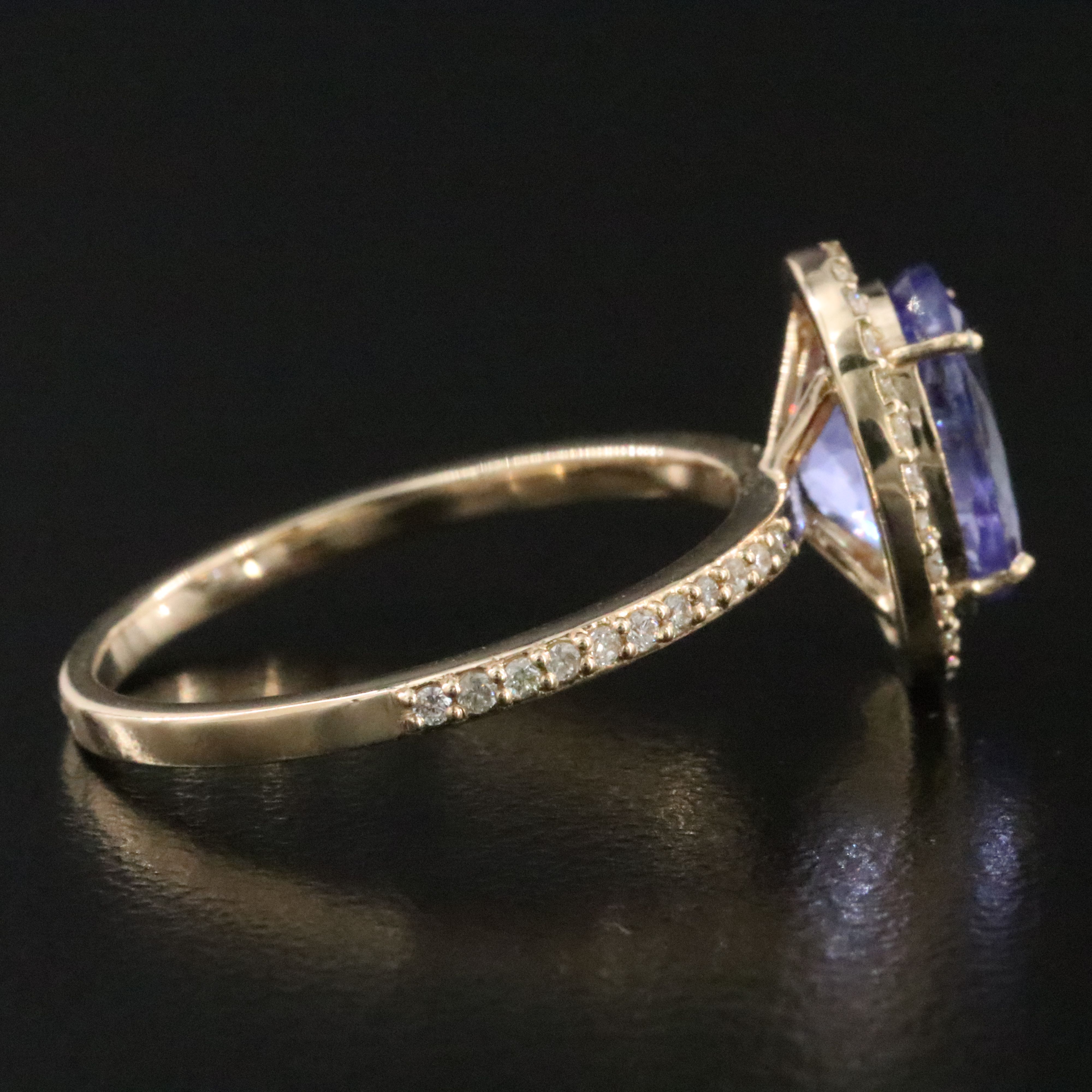 14K 2.14 CTW Tanzanite and Diamond Ring