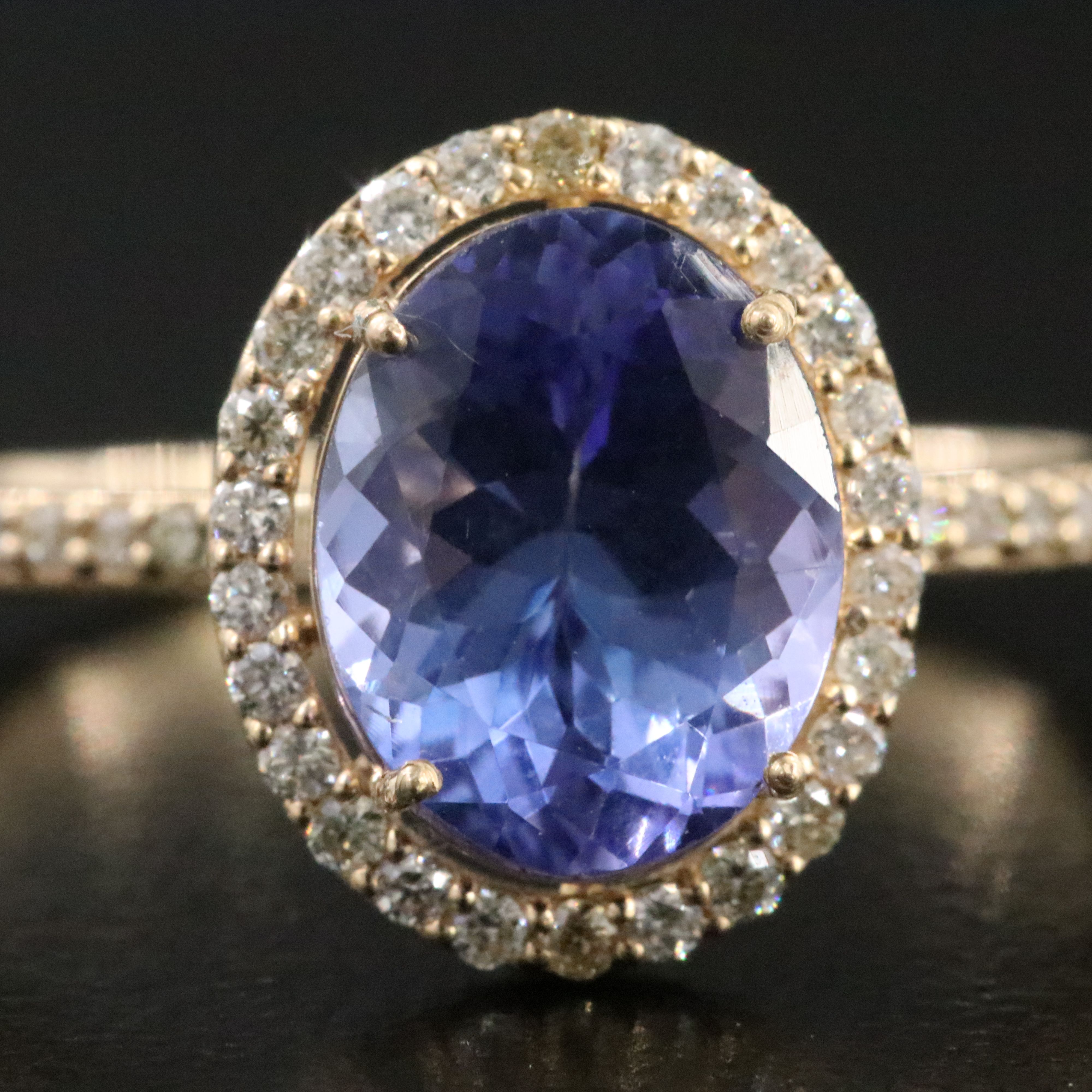 14K 2.14 CTW Tanzanite and Diamond Ring