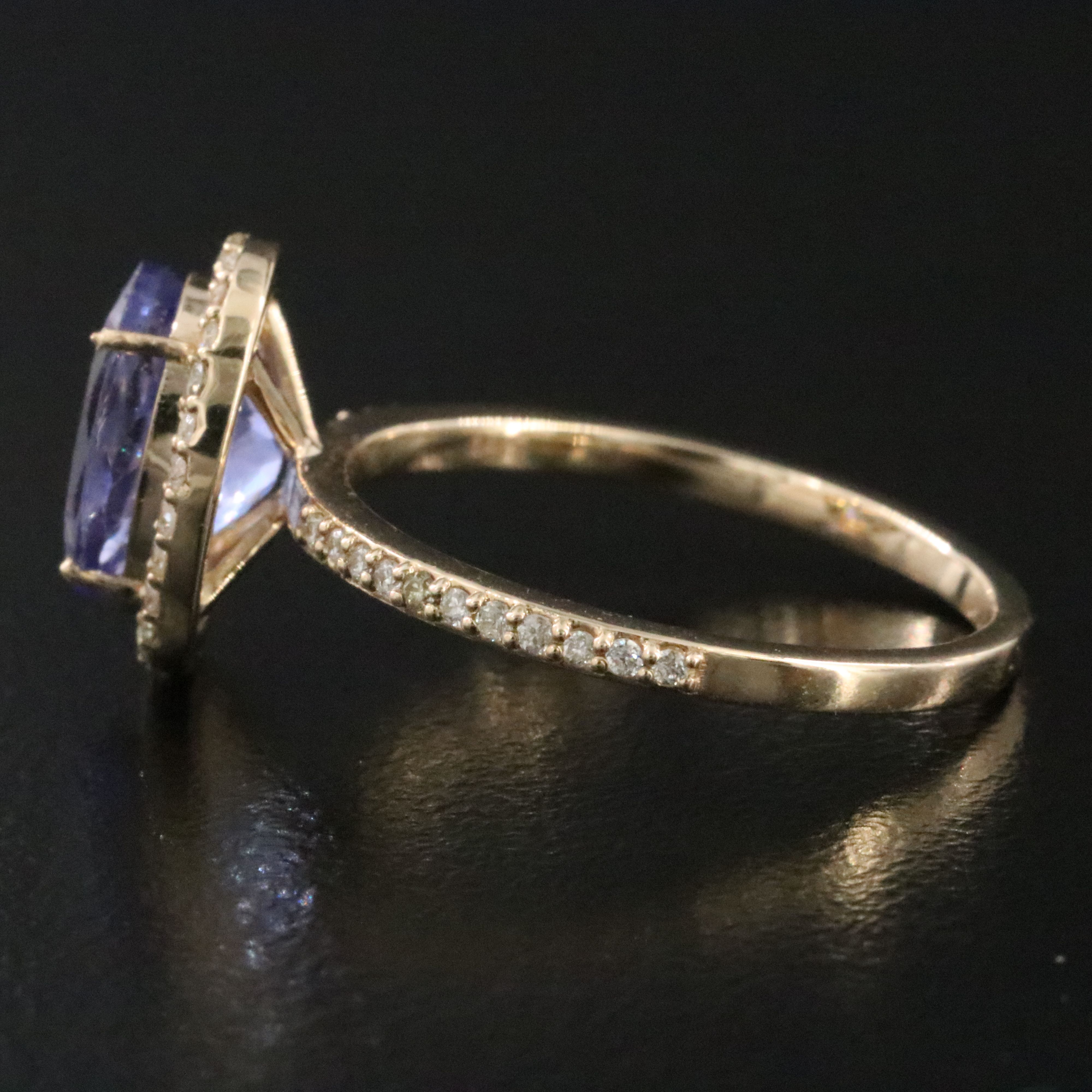 14K 2.14 CTW Tanzanite and Diamond Ring