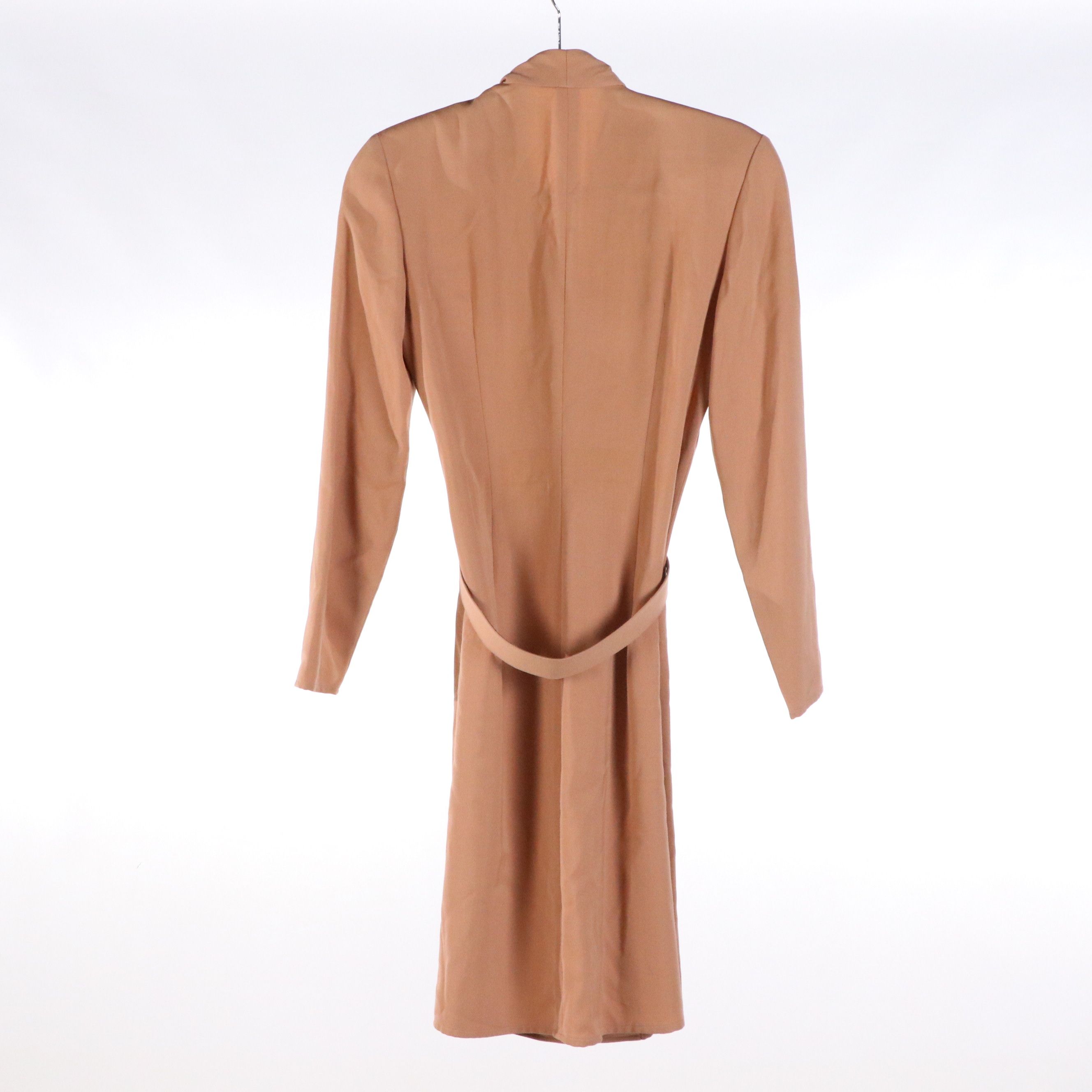 Giorgio Armani Le Collezioni Faux Wrap Dress in Tan Rayon/Wool Blend