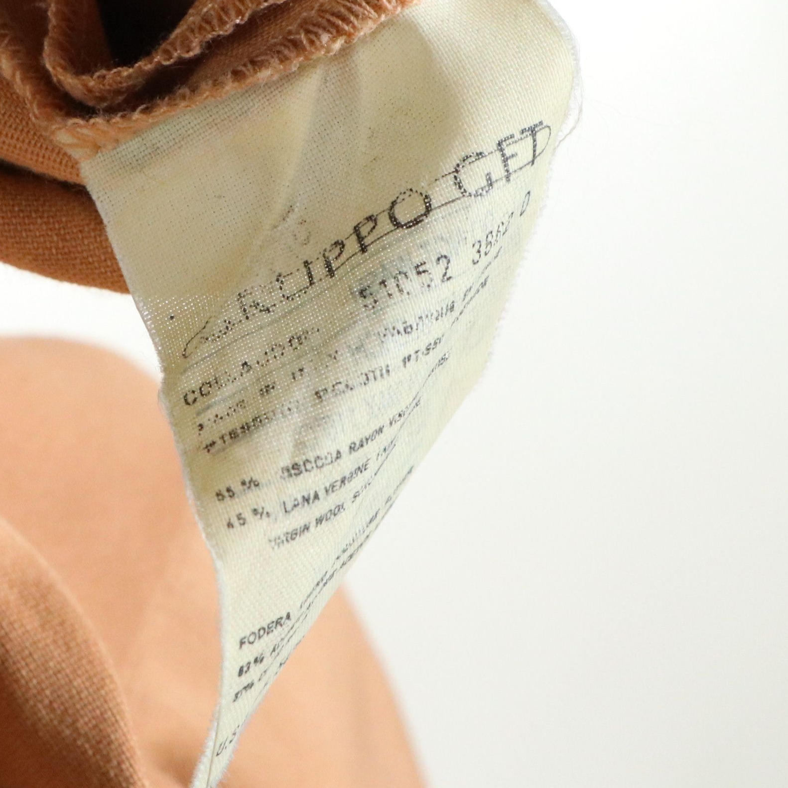 Giorgio Armani Le Collezioni Faux Wrap Dress in Tan Rayon/Wool Blend