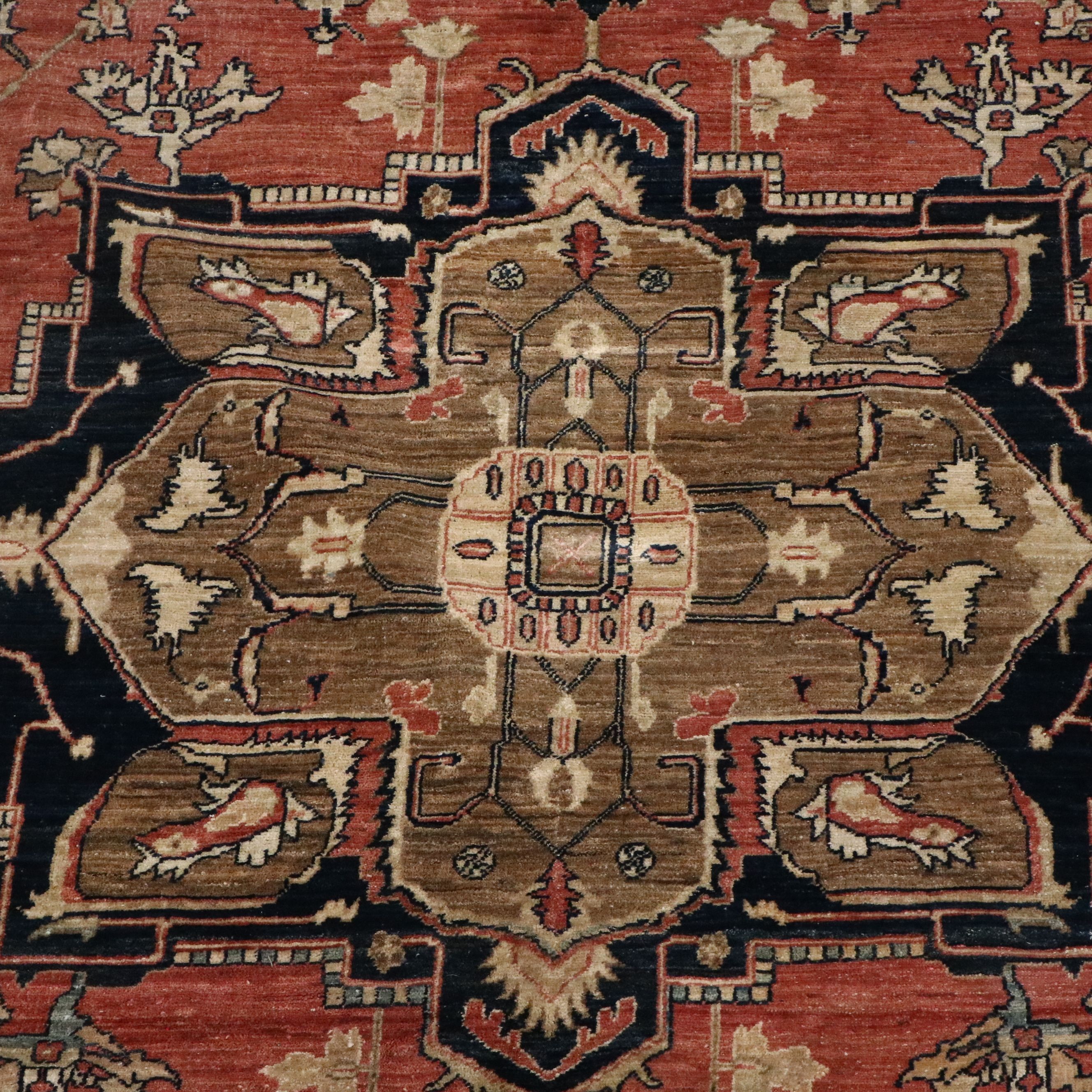8' x 9'7 Hand-Knotted Persian Heriz Style Area Rug