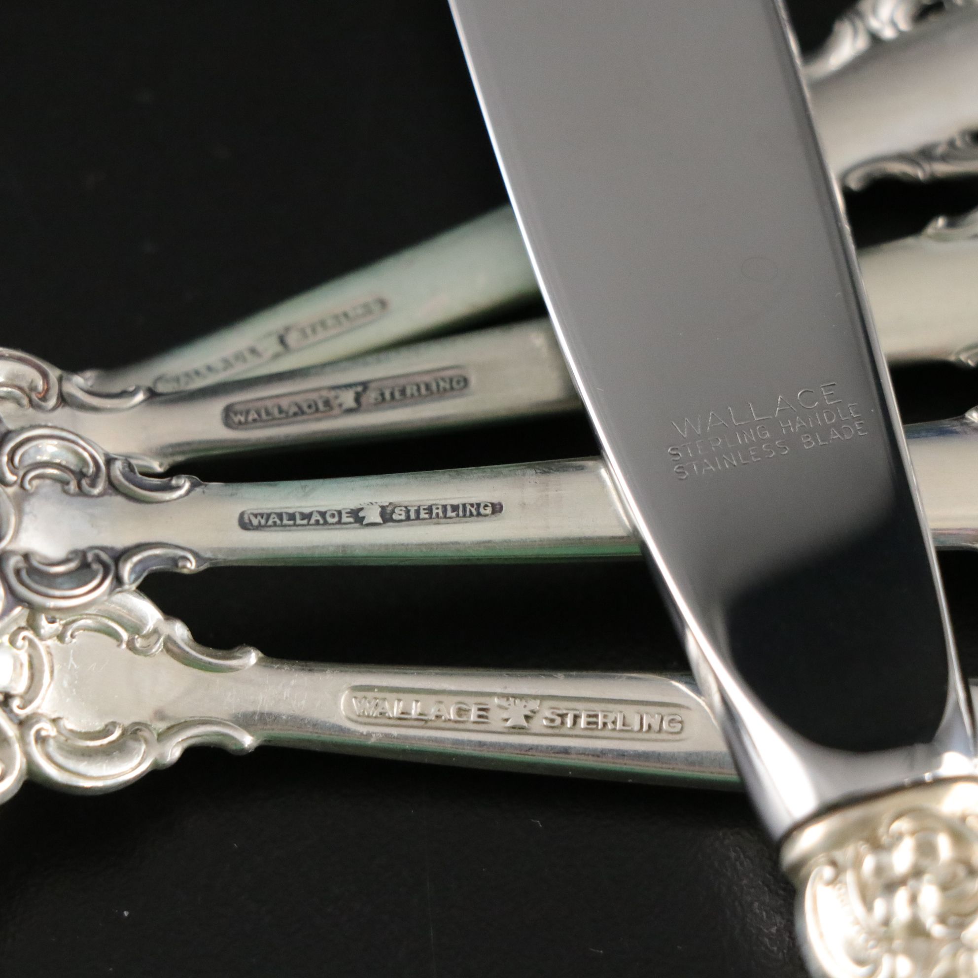 Wallace "Grand Baroque" Sterling Silver Flatware Set with Case