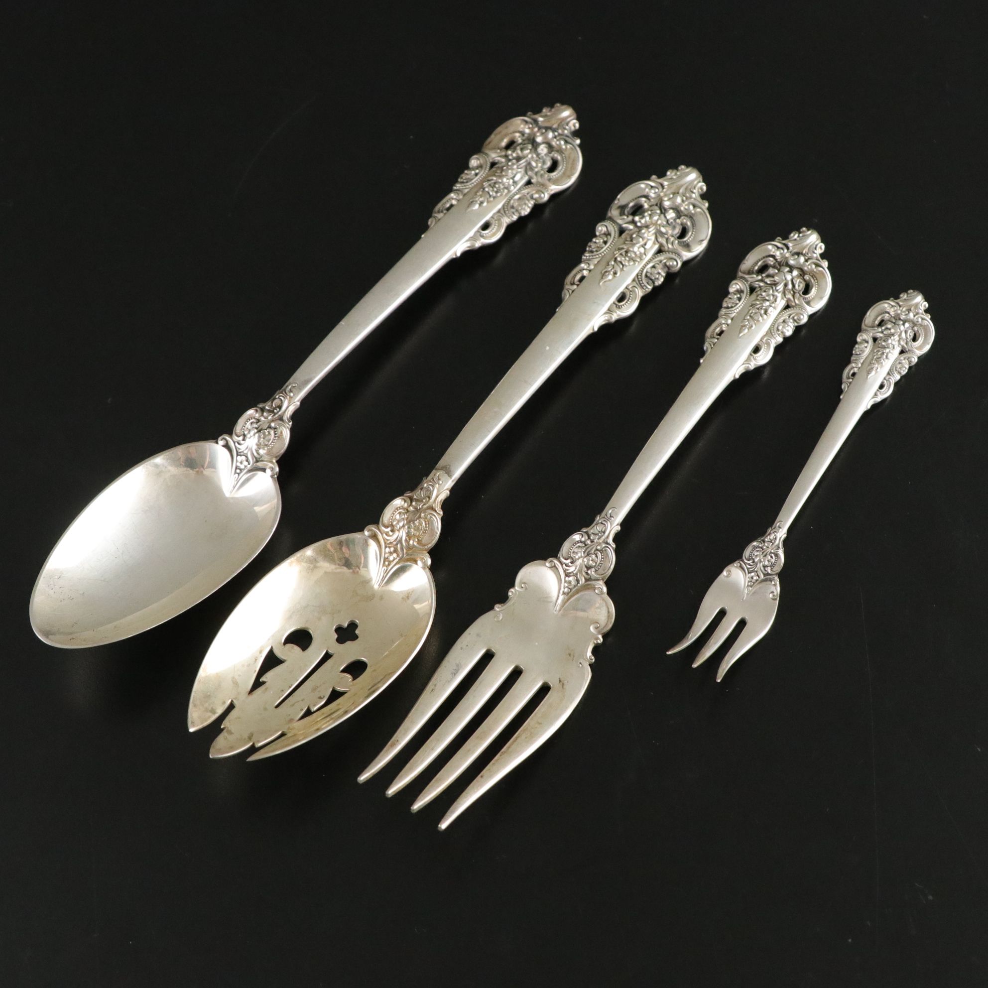Wallace "Grand Baroque" Sterling Silver Flatware Set with Case
