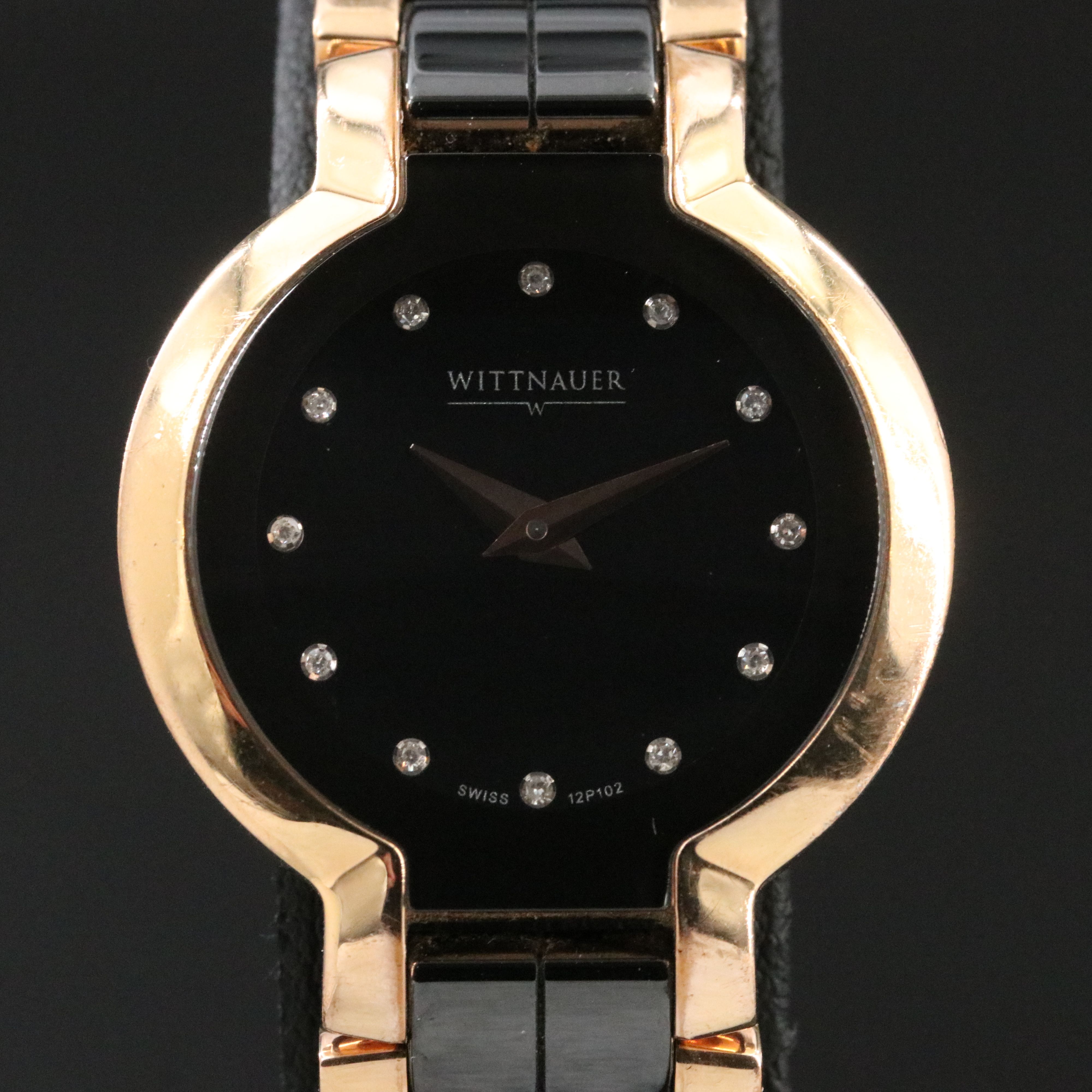 Wittnauer Stainless Steel and Ceramic Diamond Dial Watch