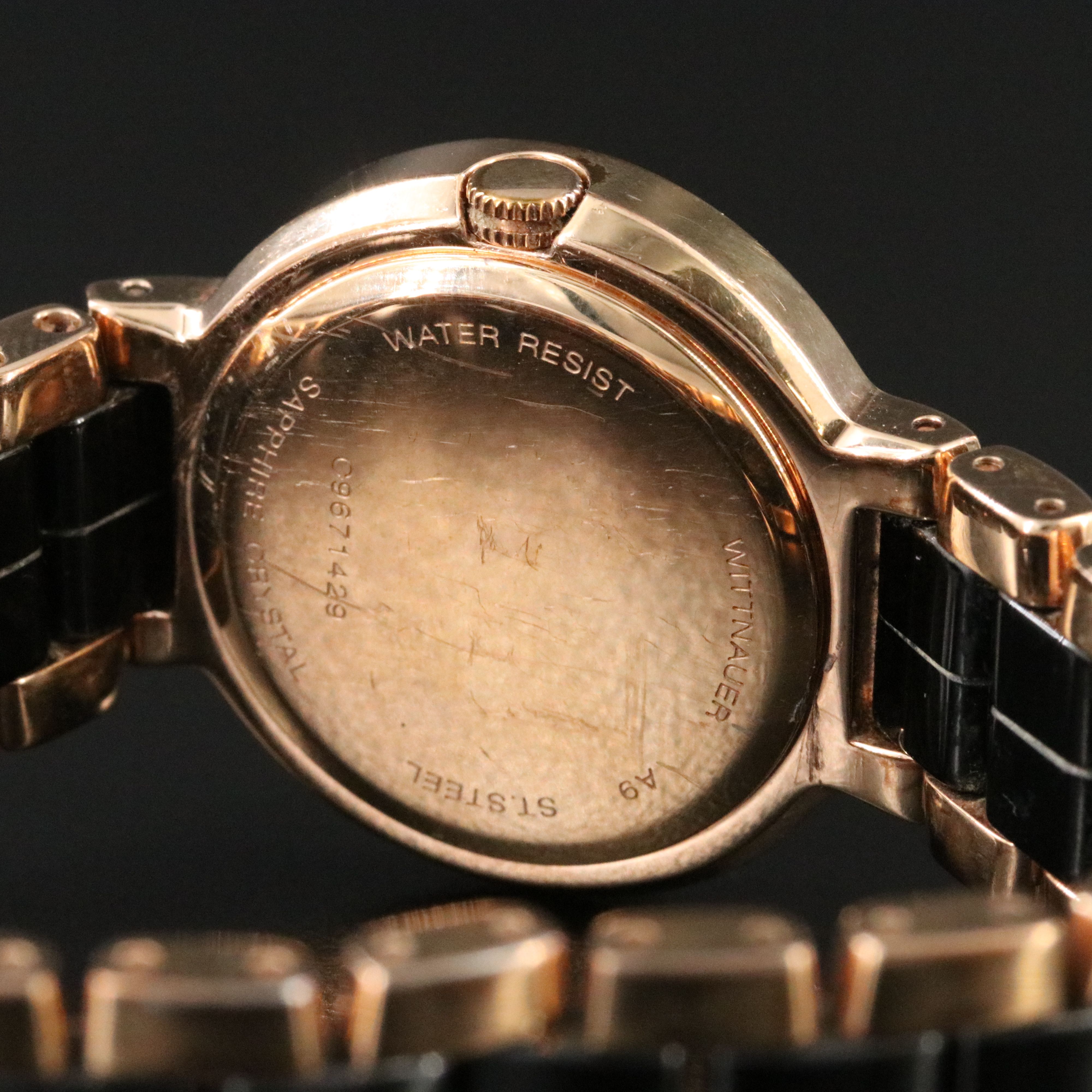 Wittnauer Stainless Steel and Ceramic Diamond Dial Watch
