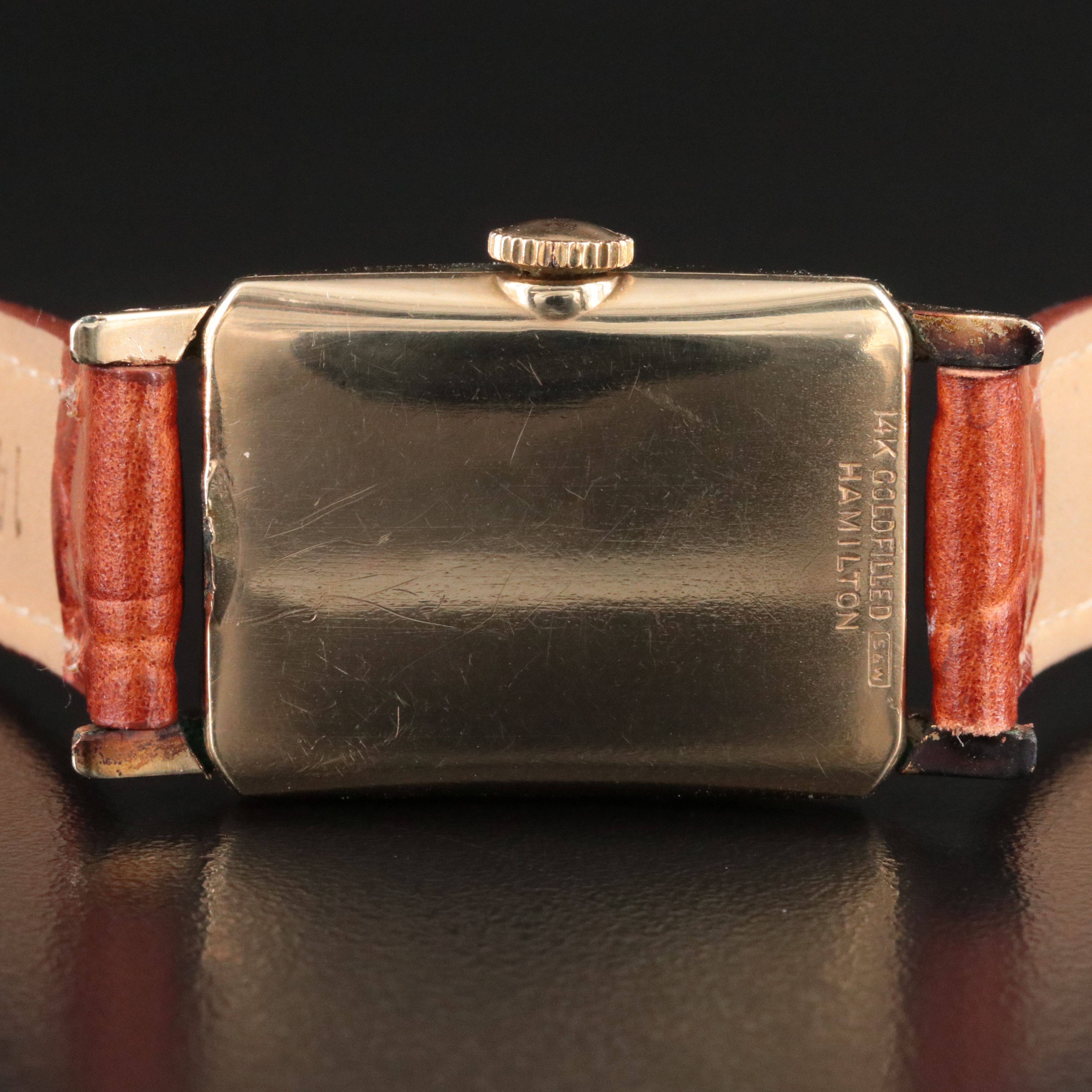 1951 Hamilton 14K Gold Filled Tank Shape Stem Wind Watch