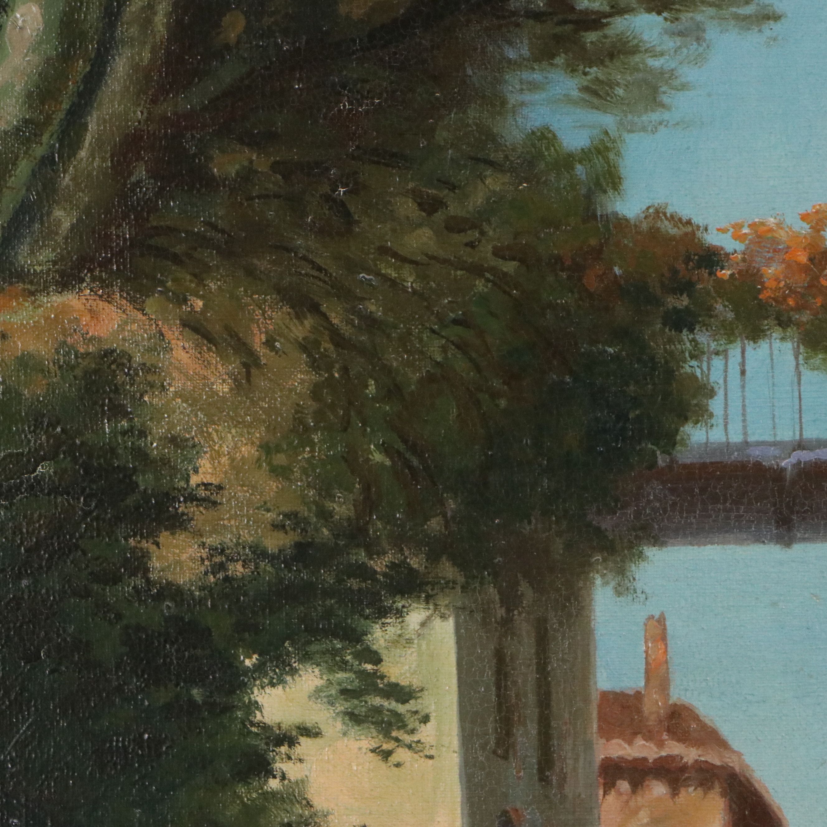 J. Ionides Landscape Oil Painting of Venice Canal, Late 20th Century