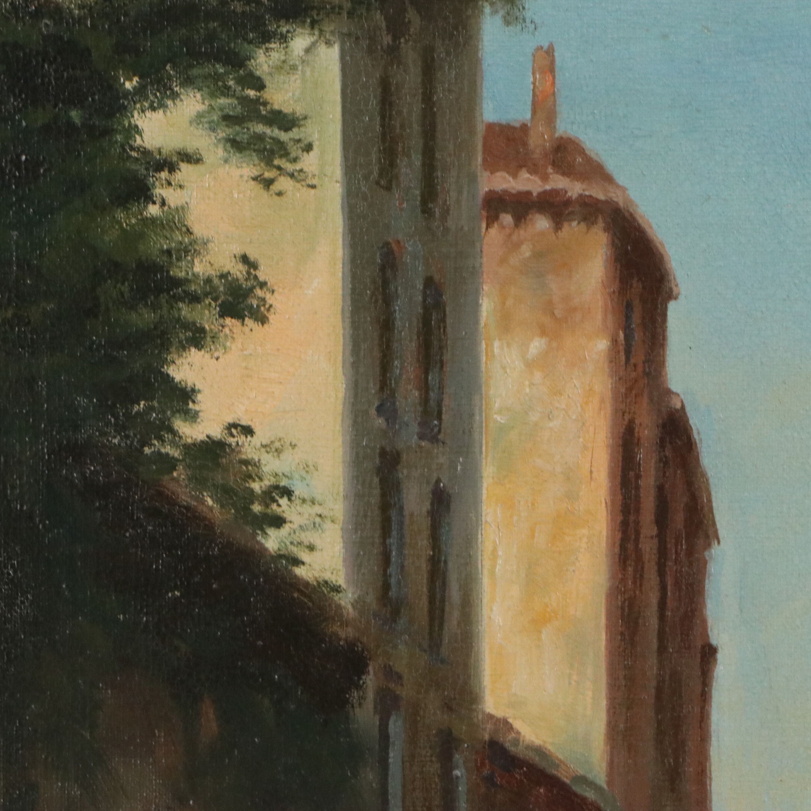 J. Ionides Landscape Oil Painting of Venice Canal, Late 20th Century