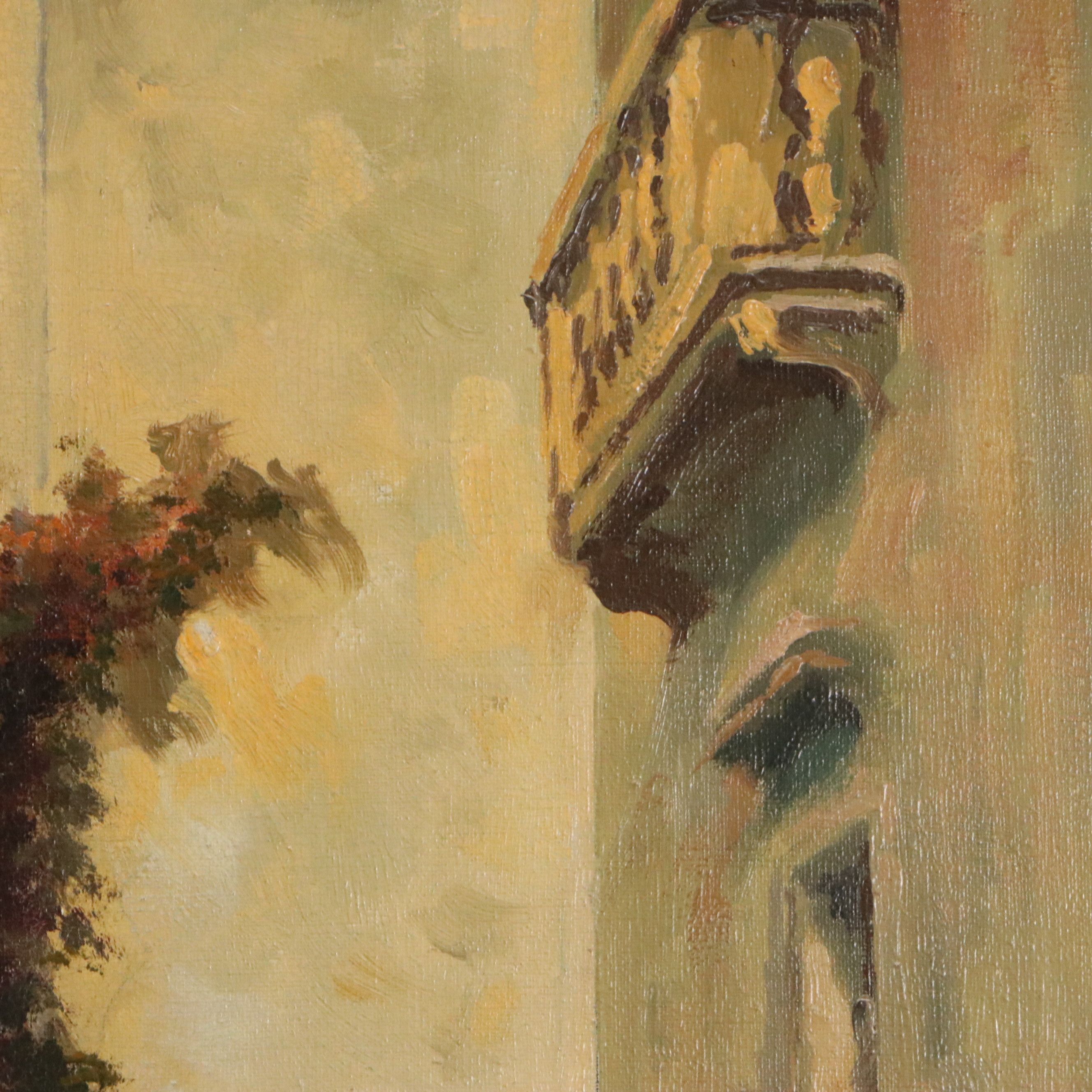 J. Ionides Landscape Oil Painting of Venice Canal, Late 20th Century