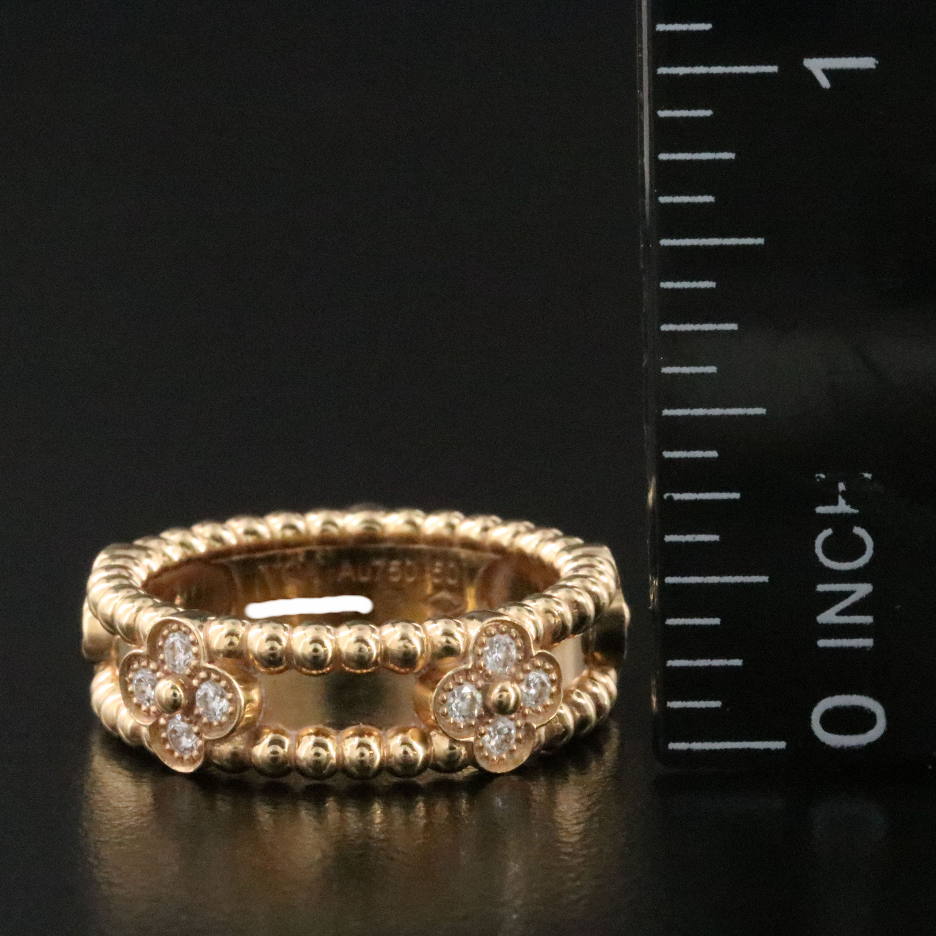 Van Cleef & Arpels Perlée Sweet Clovers 18K 0.31 CTW Diamond Ring with COA