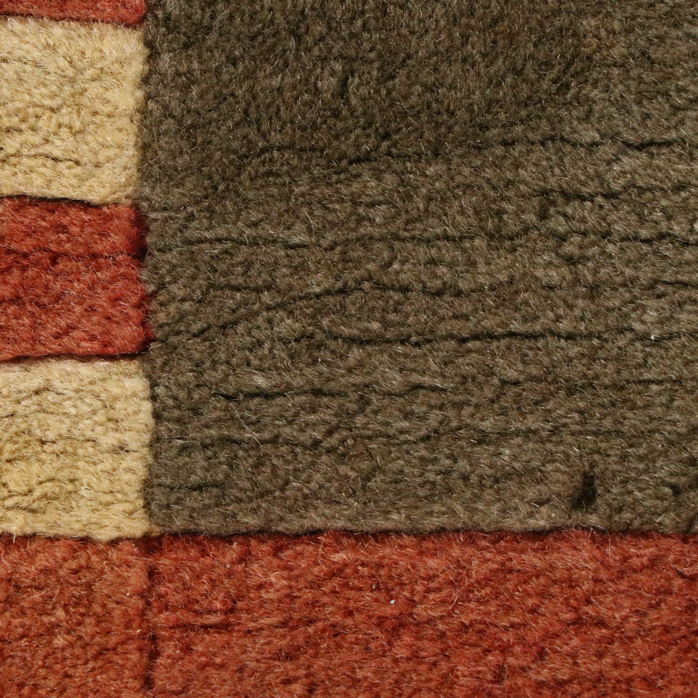 7'10 x 10'10 Hand-Knotted Tibetan Geometric Block Area Rug