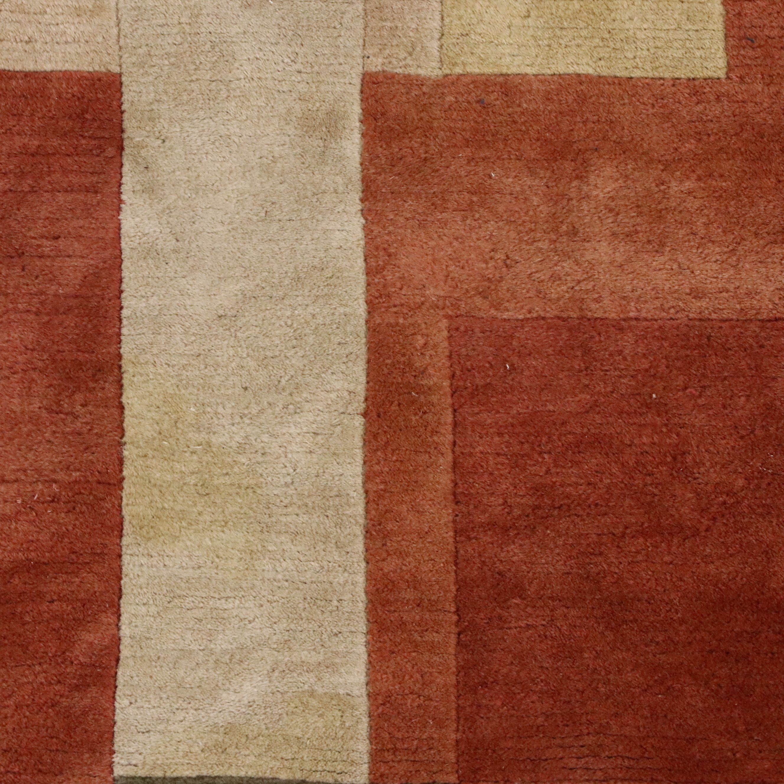 7'10 x 10'10 Hand-Knotted Tibetan Geometric Block Area Rug
