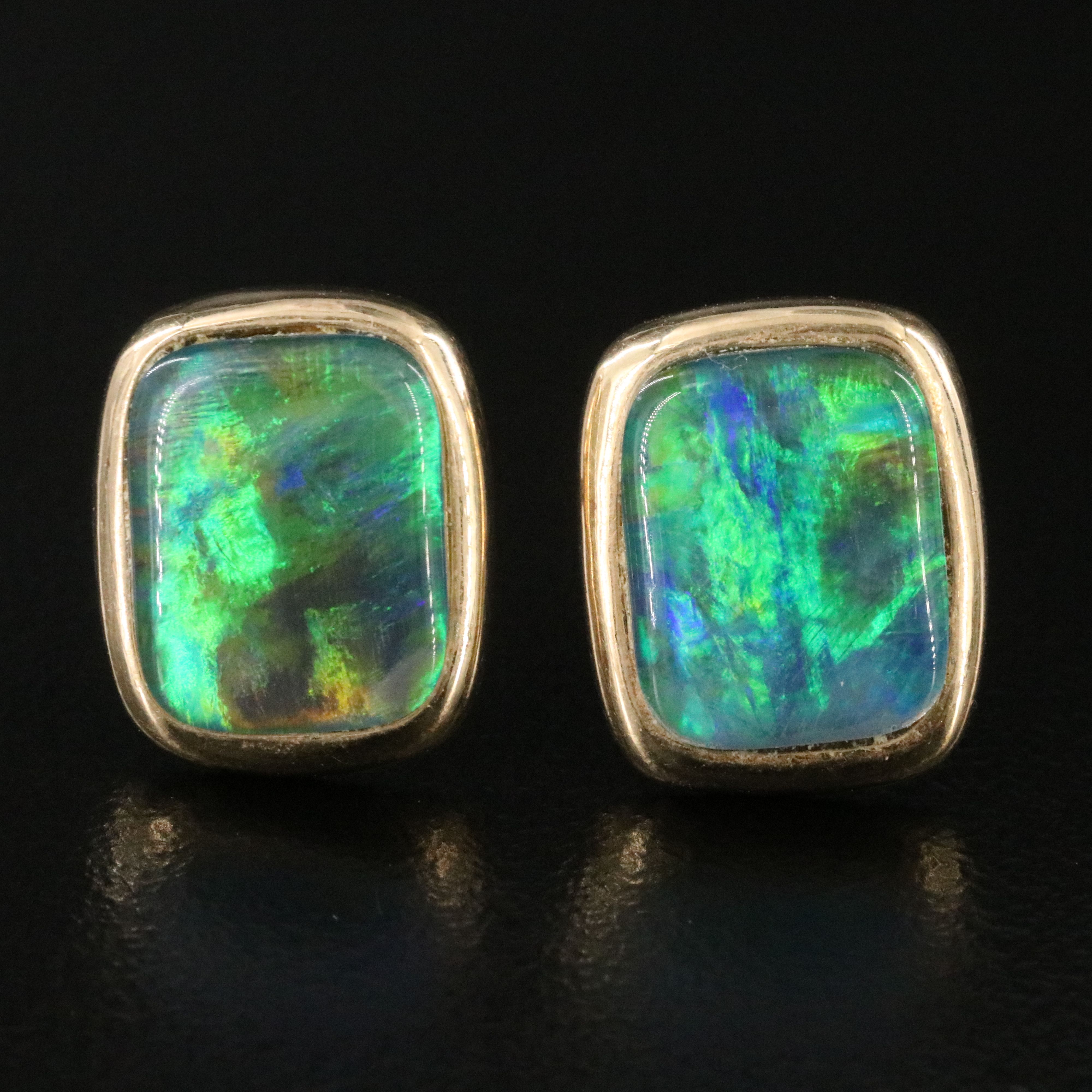 14K Opal Triplet Earrings