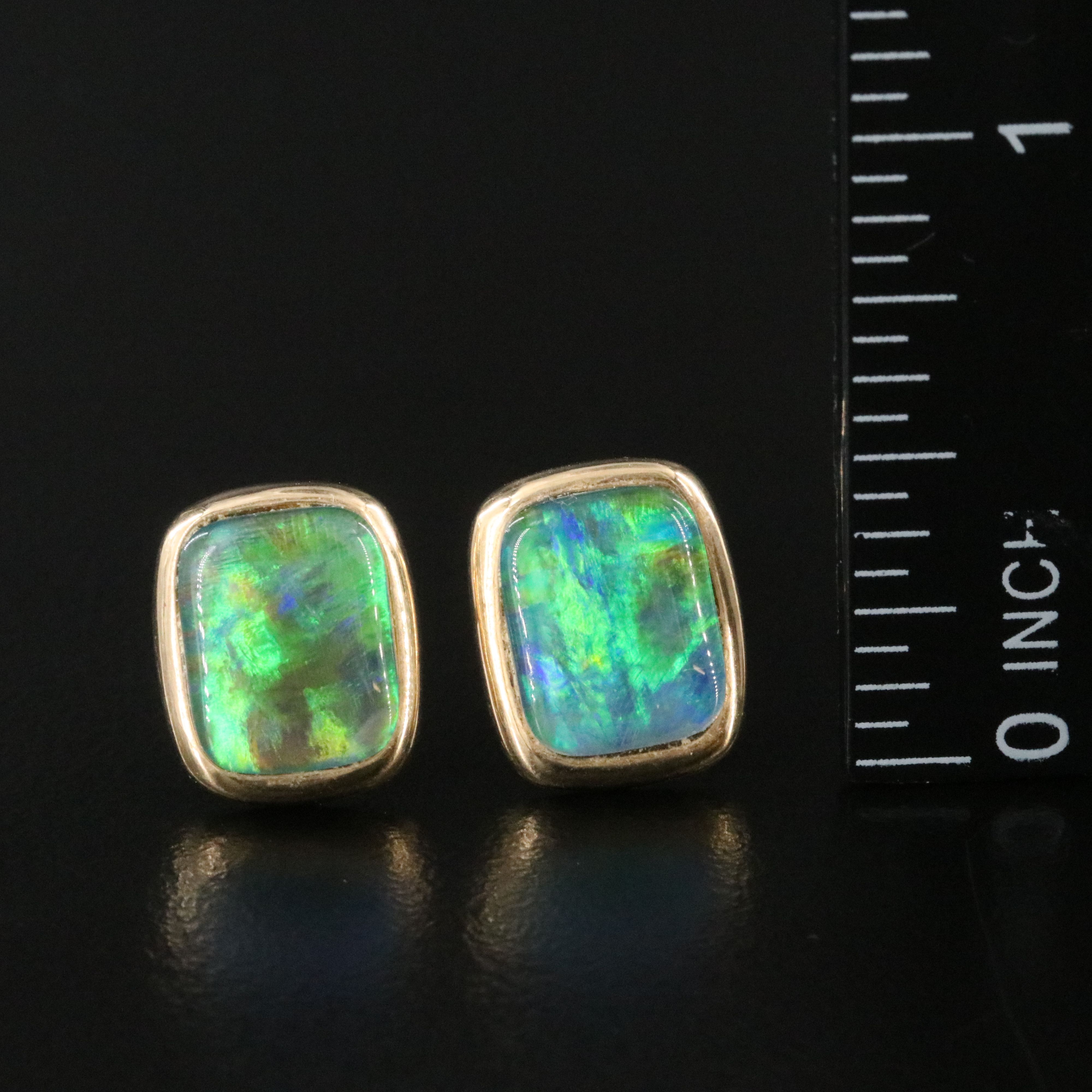 14K Opal Triplet Earrings