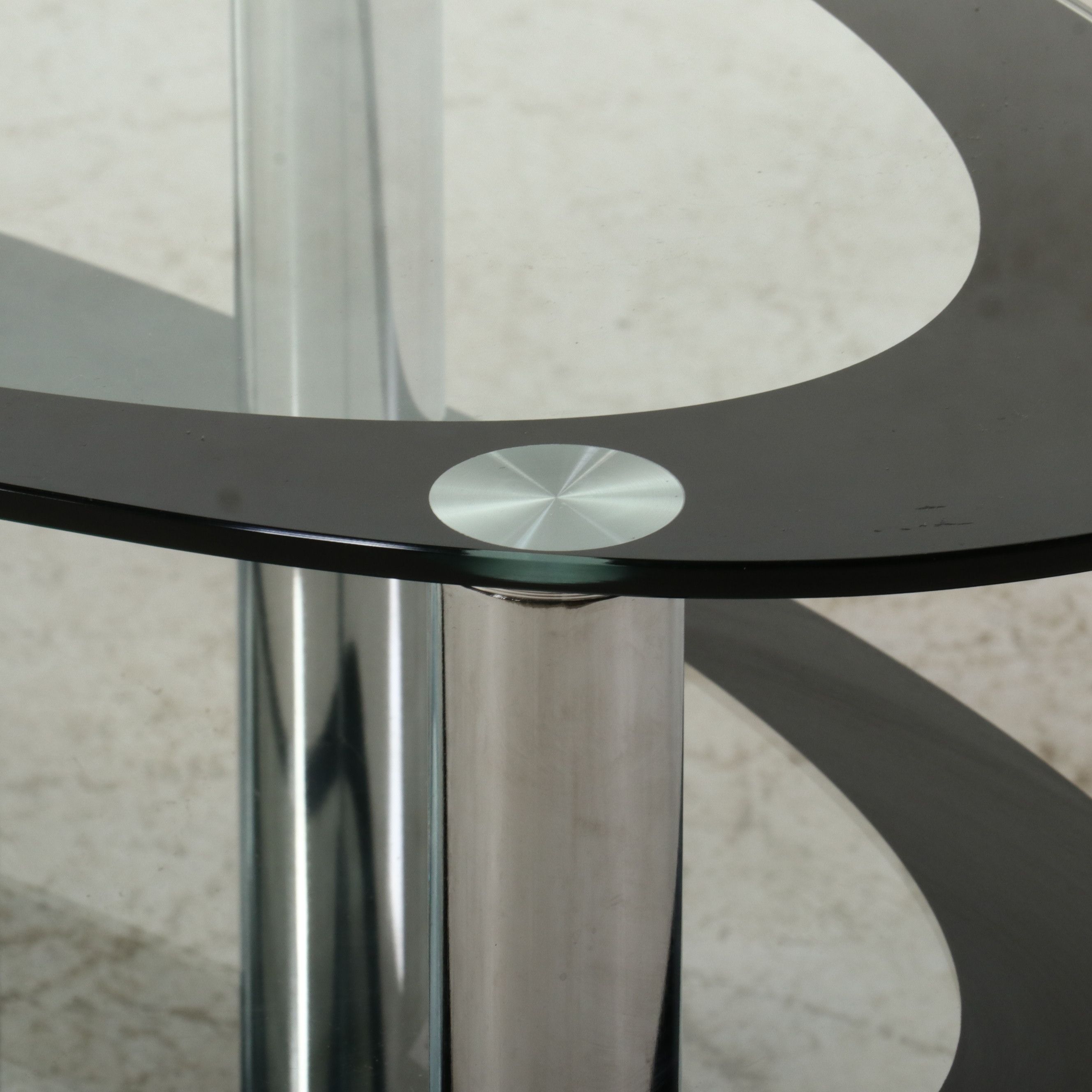 Contemporary Modern Three-Tiered Glass Media Console