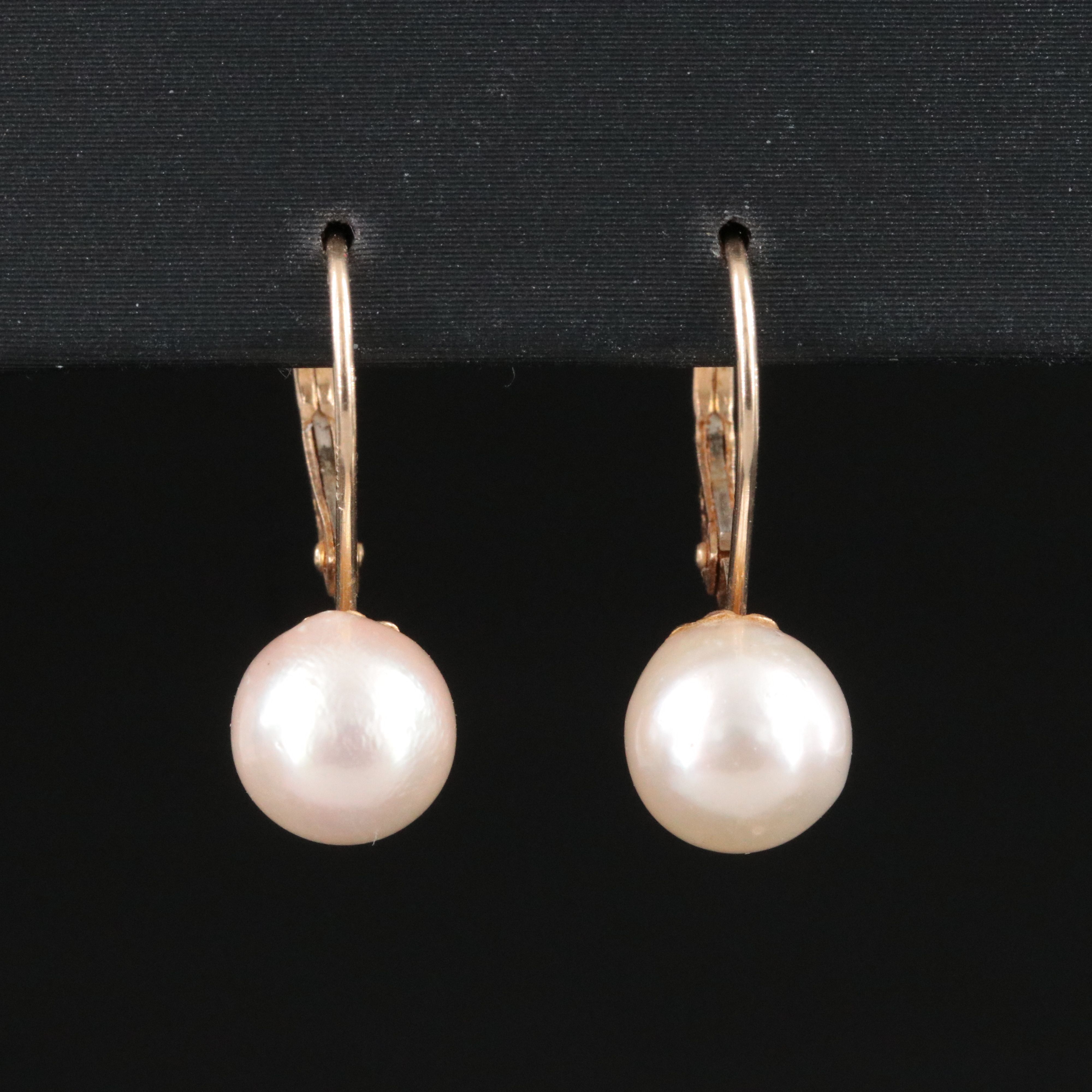 14K Pearl Drop Earrings