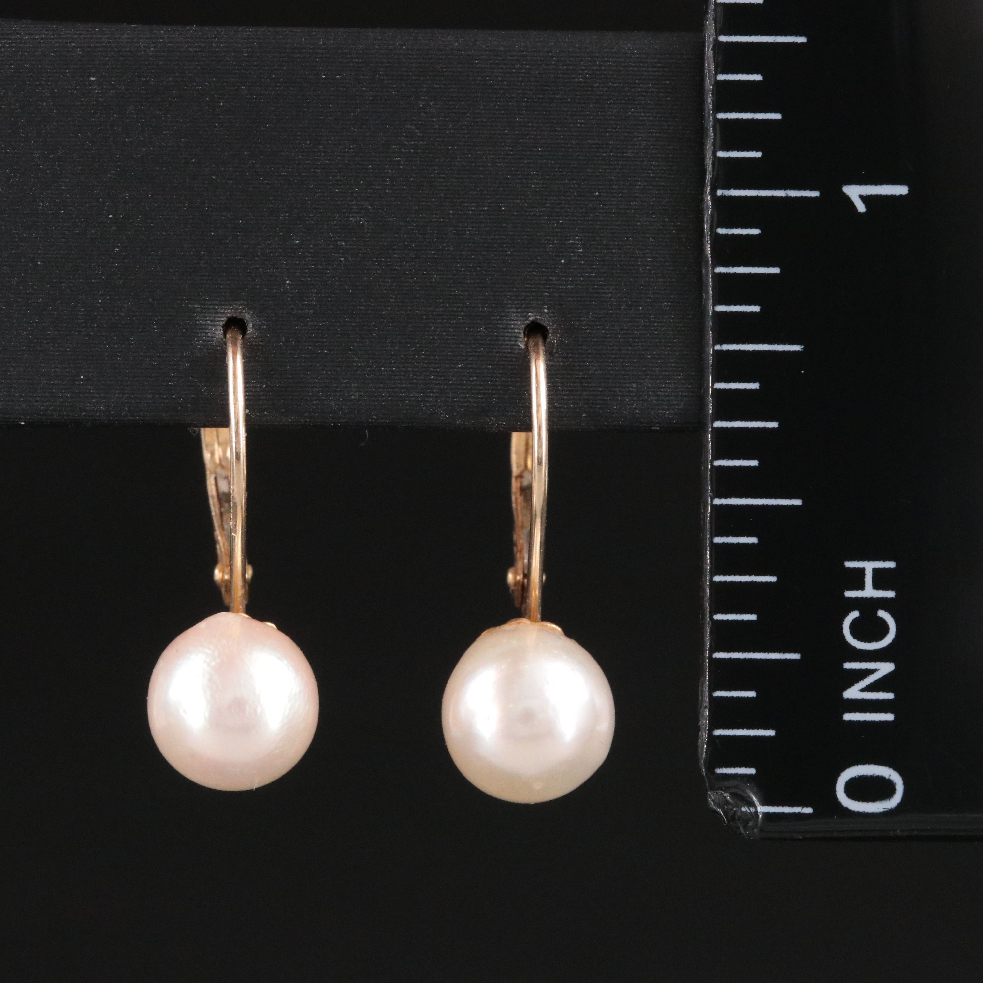 14K Pearl Drop Earrings
