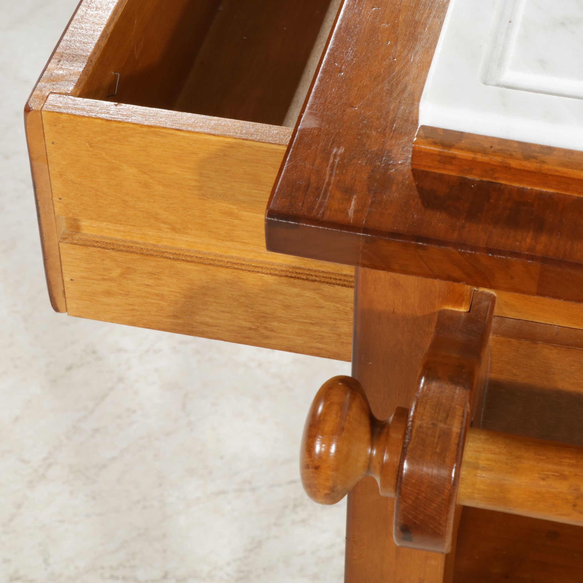 Wood Wine Rack with Marble Cutting Board Top