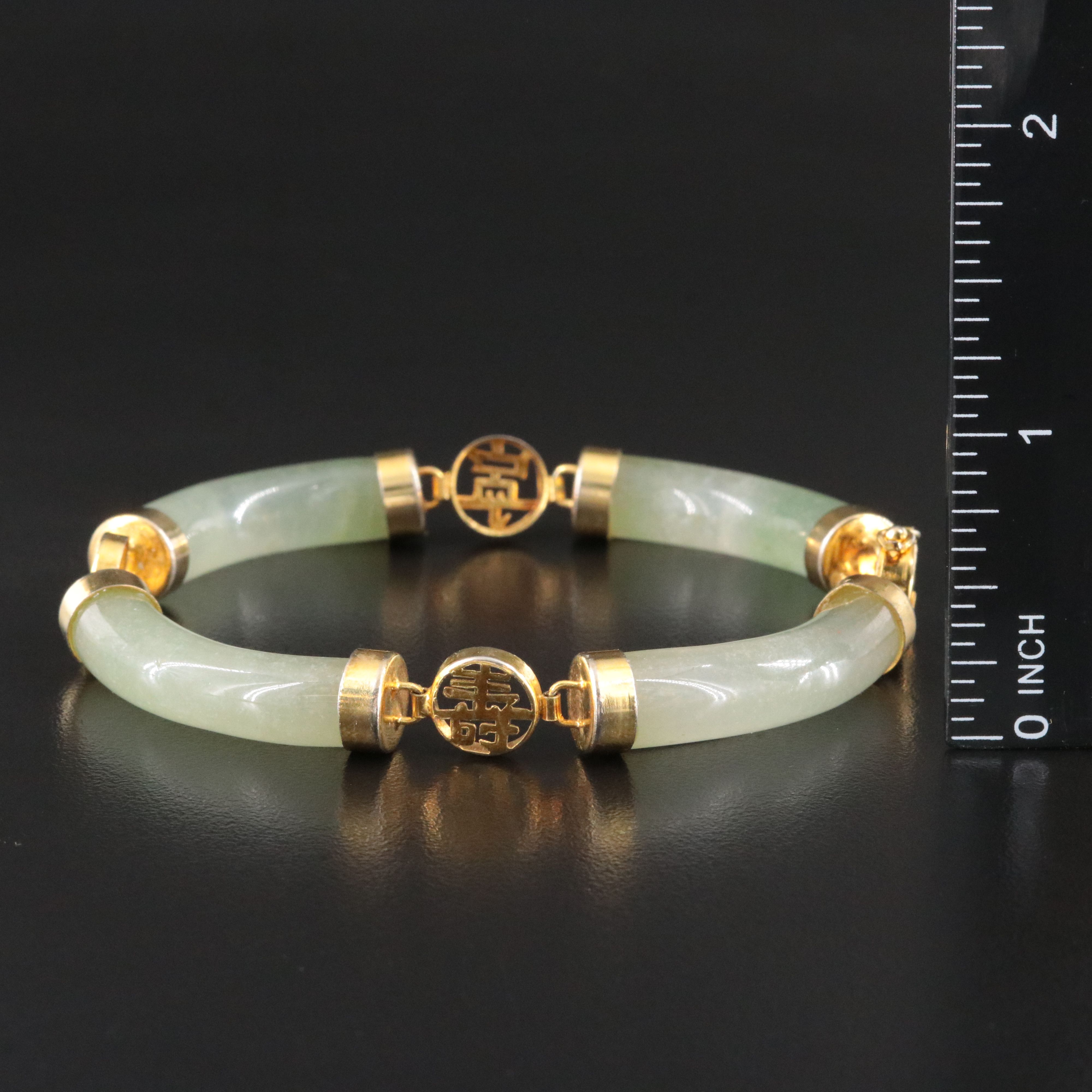 Vintage Chinese Quartz Curved Tube Bracelet