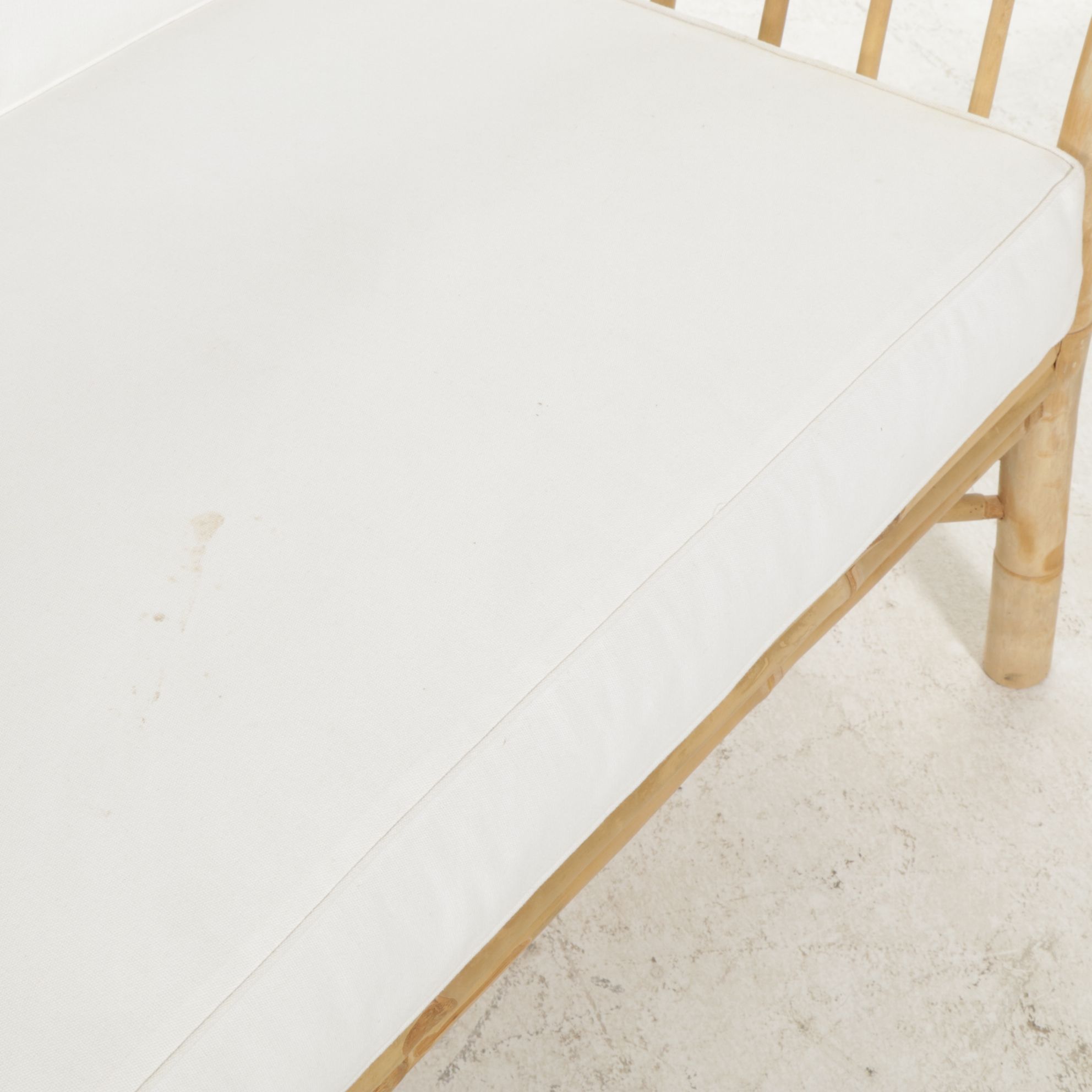 Bamboo Framed Loveseat with Canvas Upholstered Seat Cushions