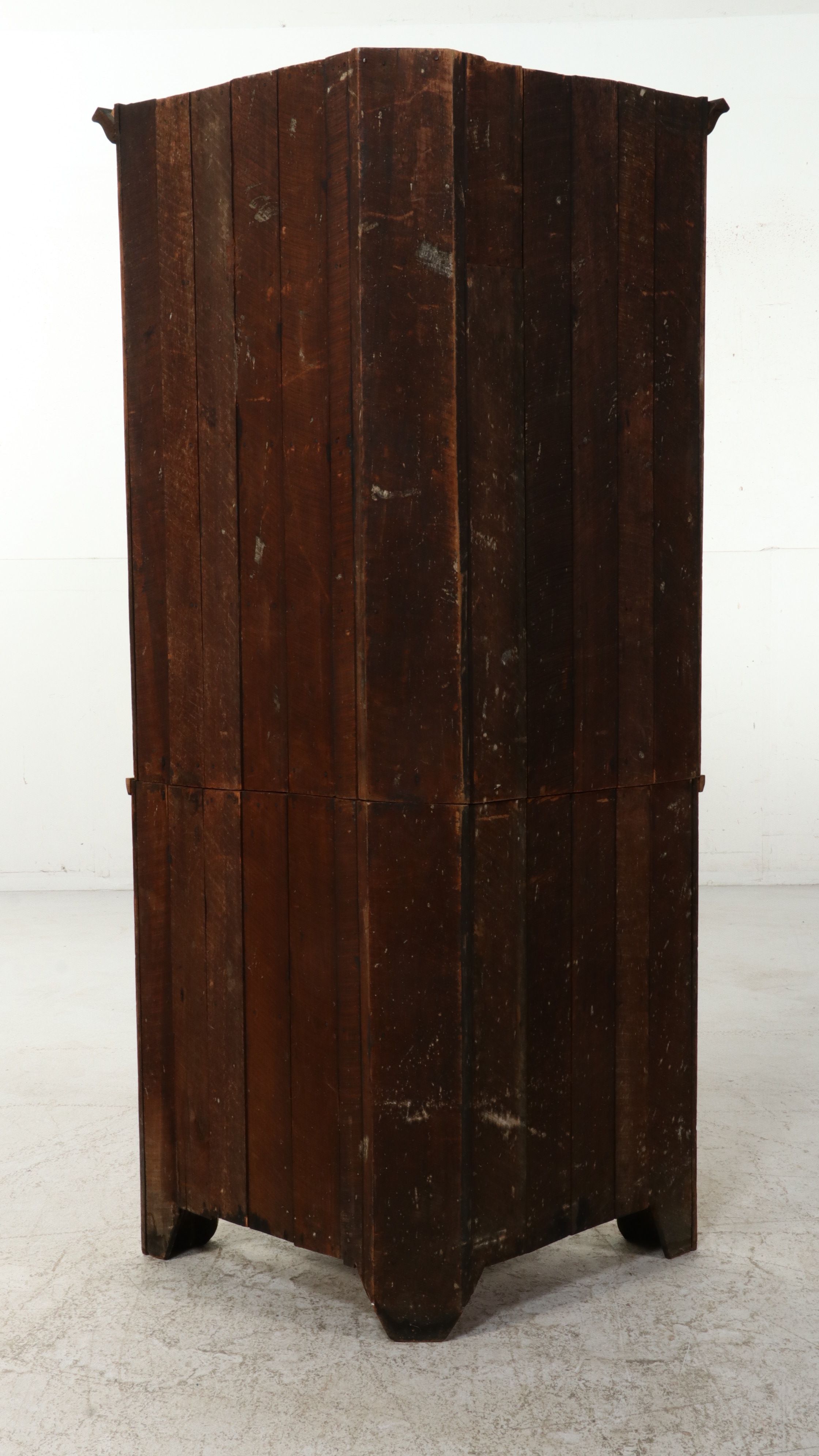 American Primitive Walnut Corner Cabinet, Mid to Late 19th Century