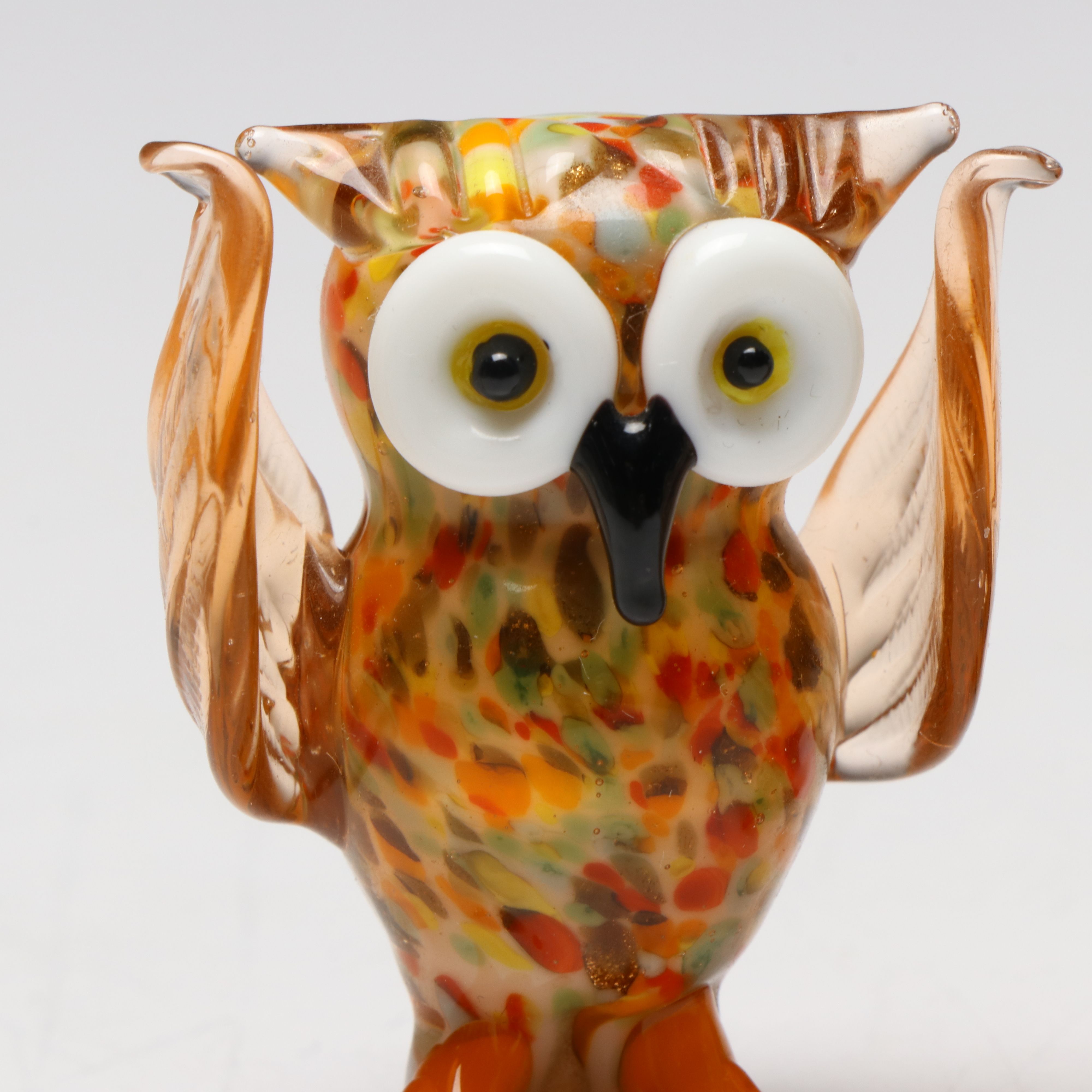 Flamework Art Glass Confetti Owls
