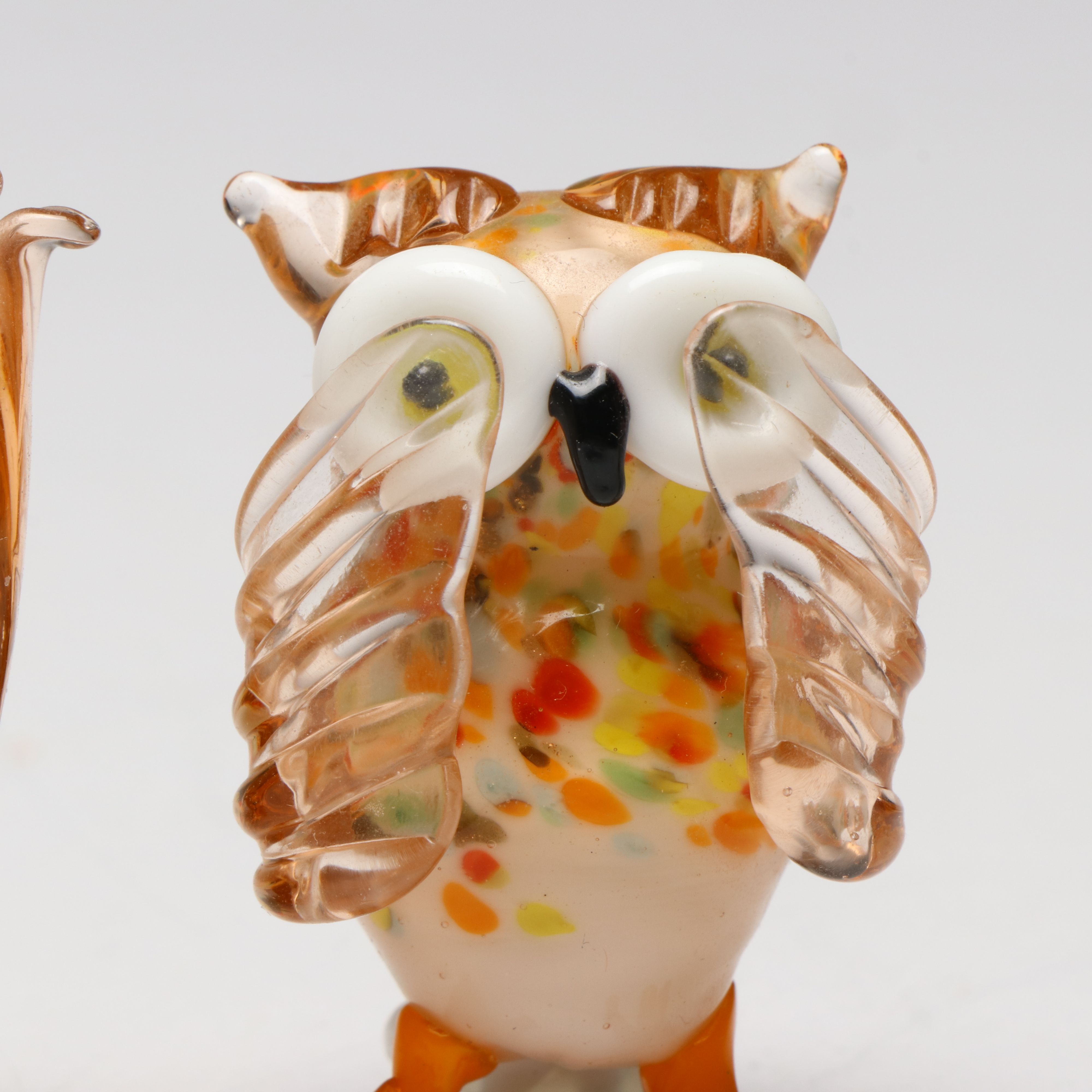 Flamework Art Glass Confetti Owls