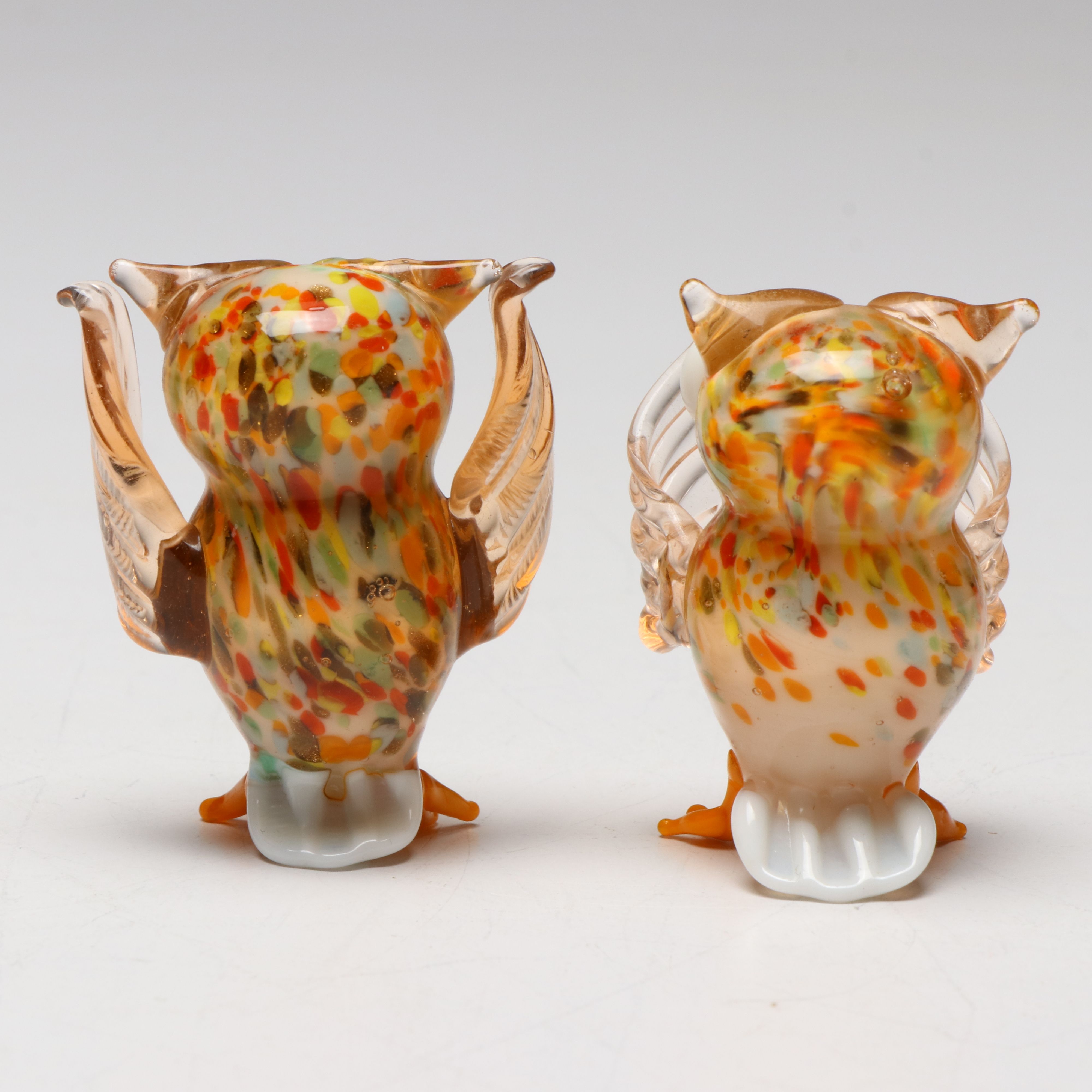Flamework Art Glass Confetti Owls