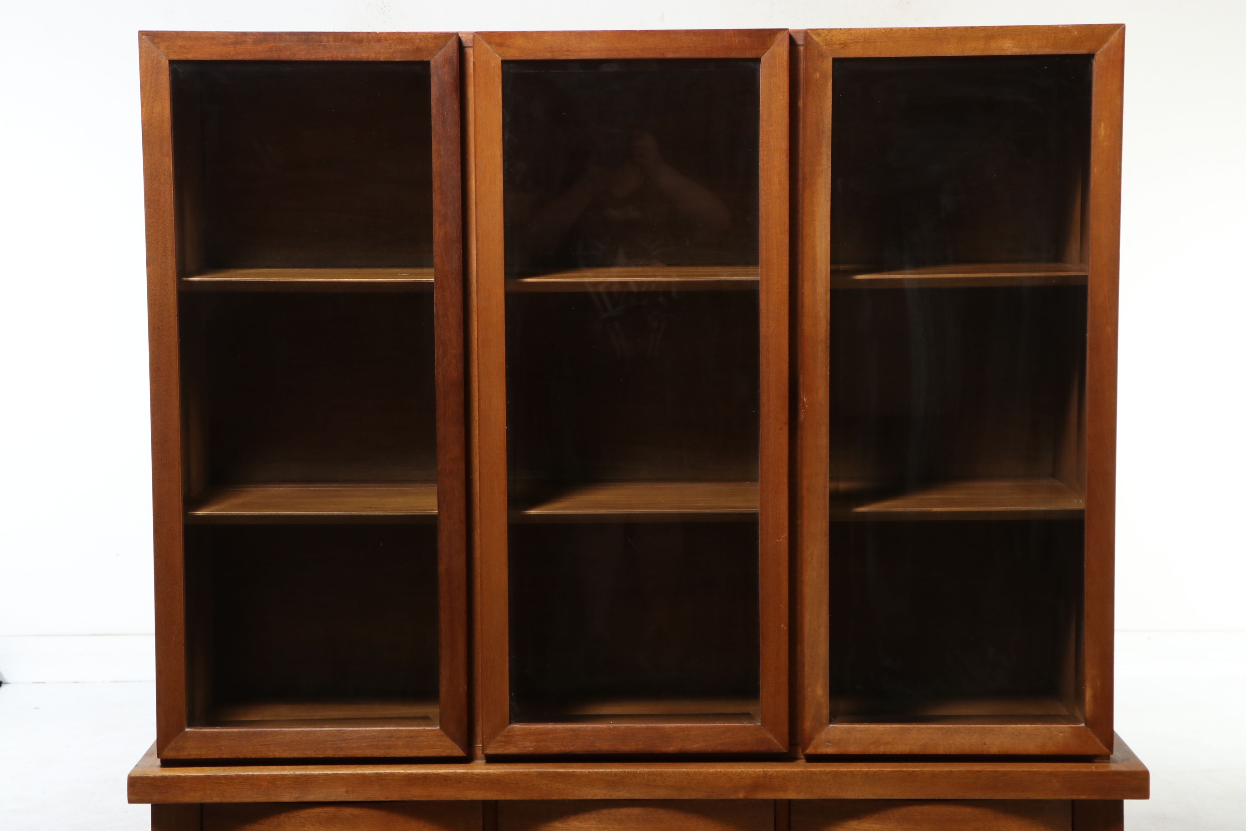 Mid Century Modern Walnut China Cabinet, Mid-20th Century