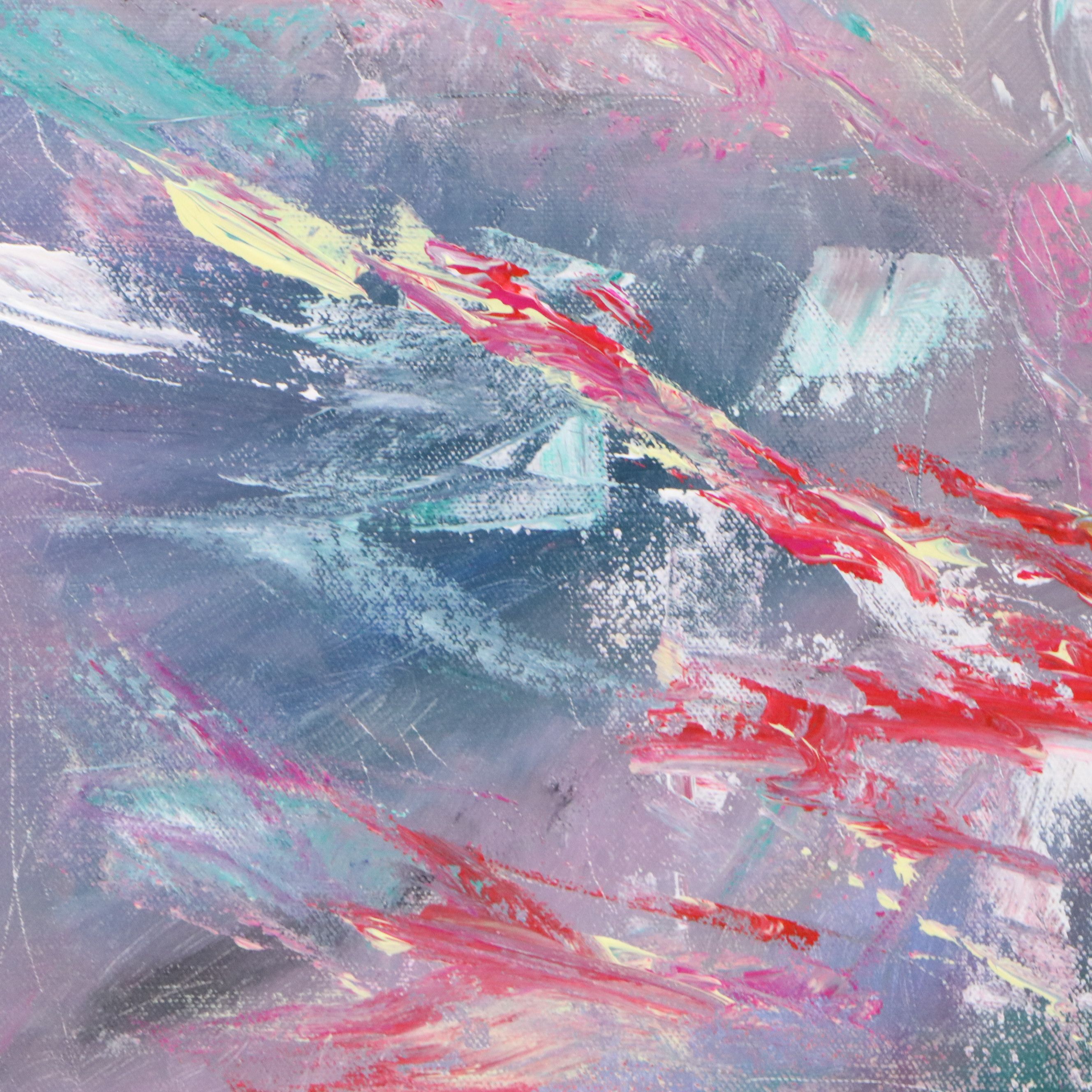 Saul Gefen Abstract Acrylic Painting, 2026
